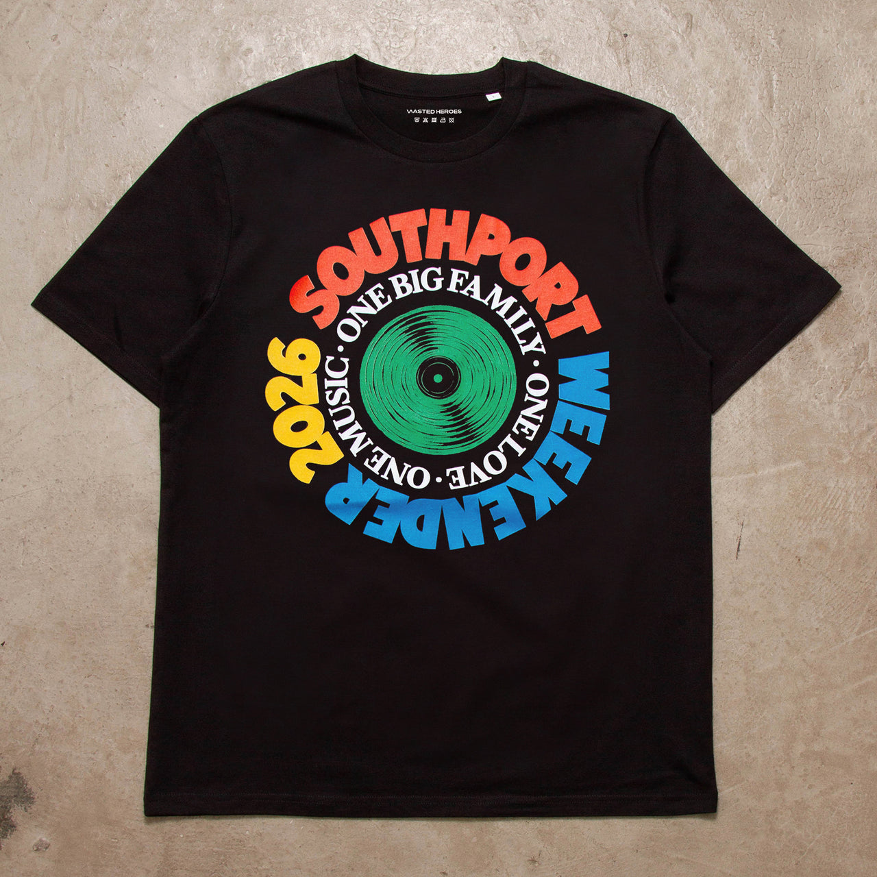 SW Vinyl Green Front Print - Tshirt - Black