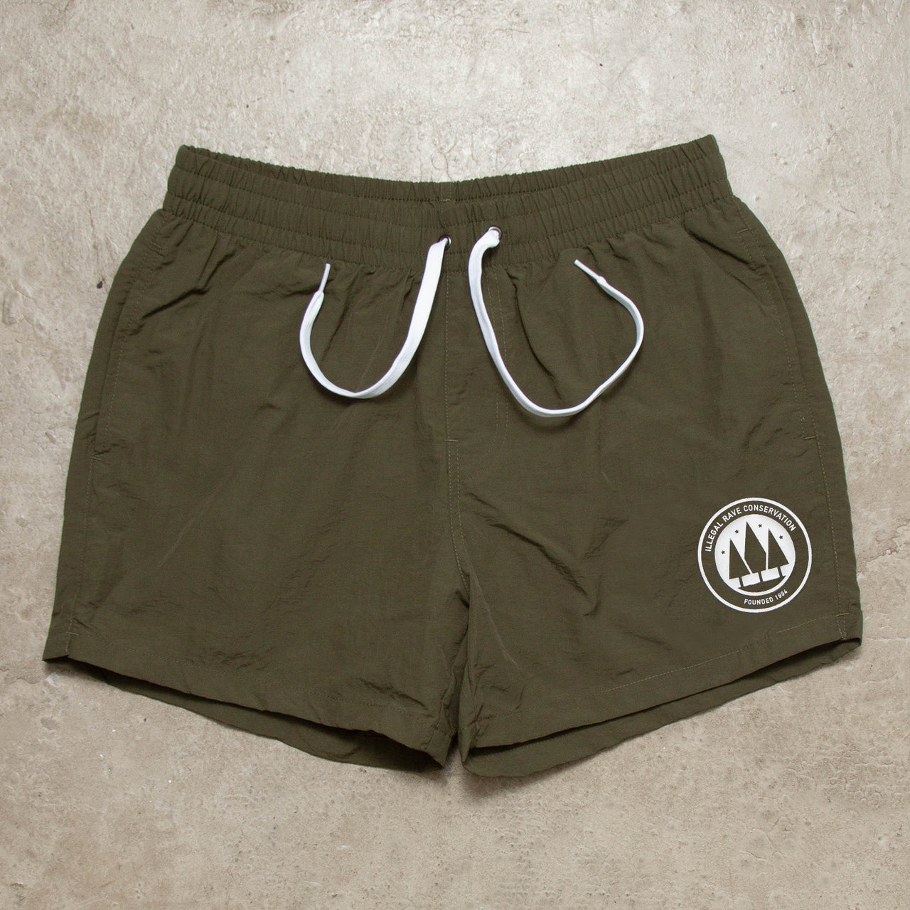 Illegal Rave Conservation - Swim Shorts - Khaki
