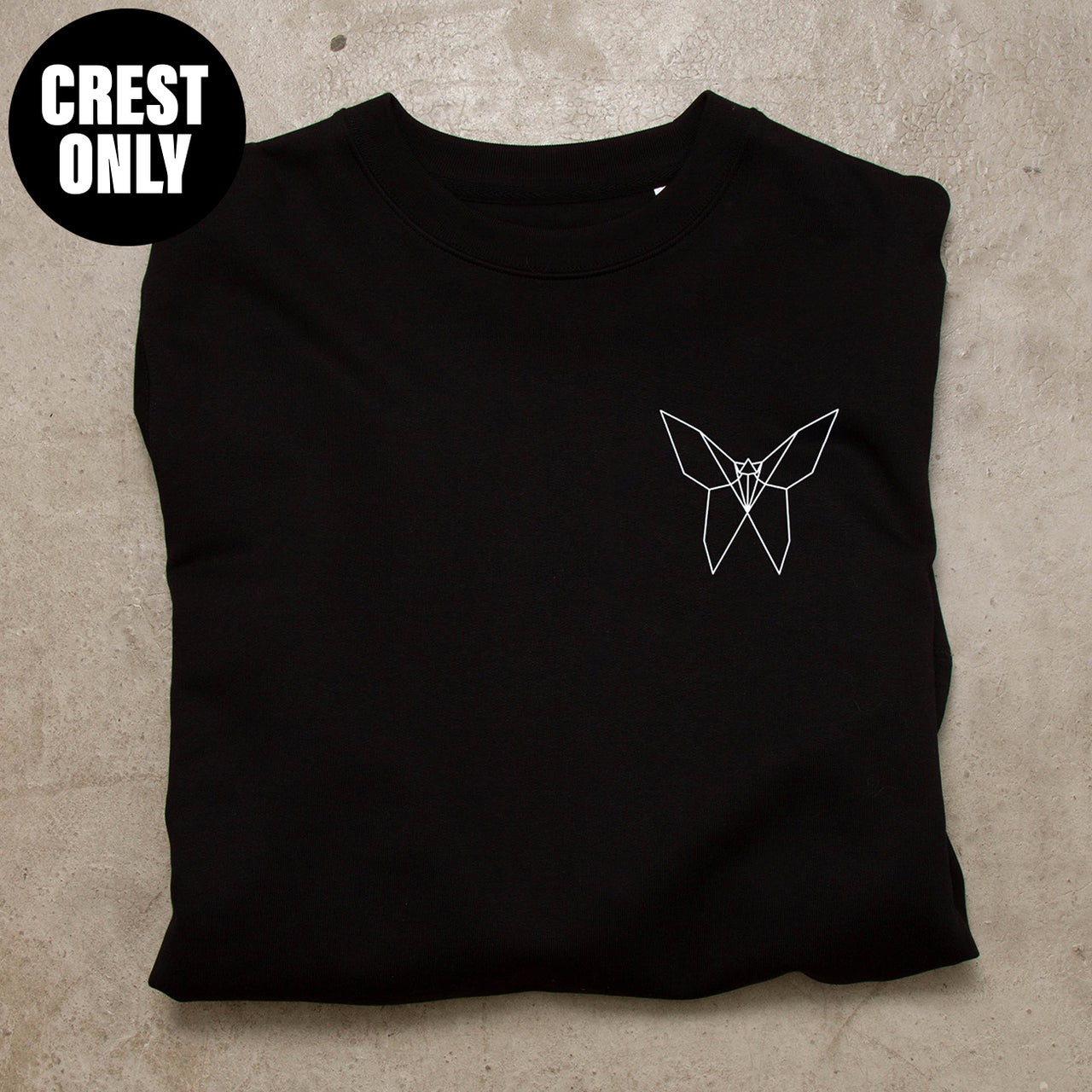 Crest Origami Butterfly - Sweatshirt - Black