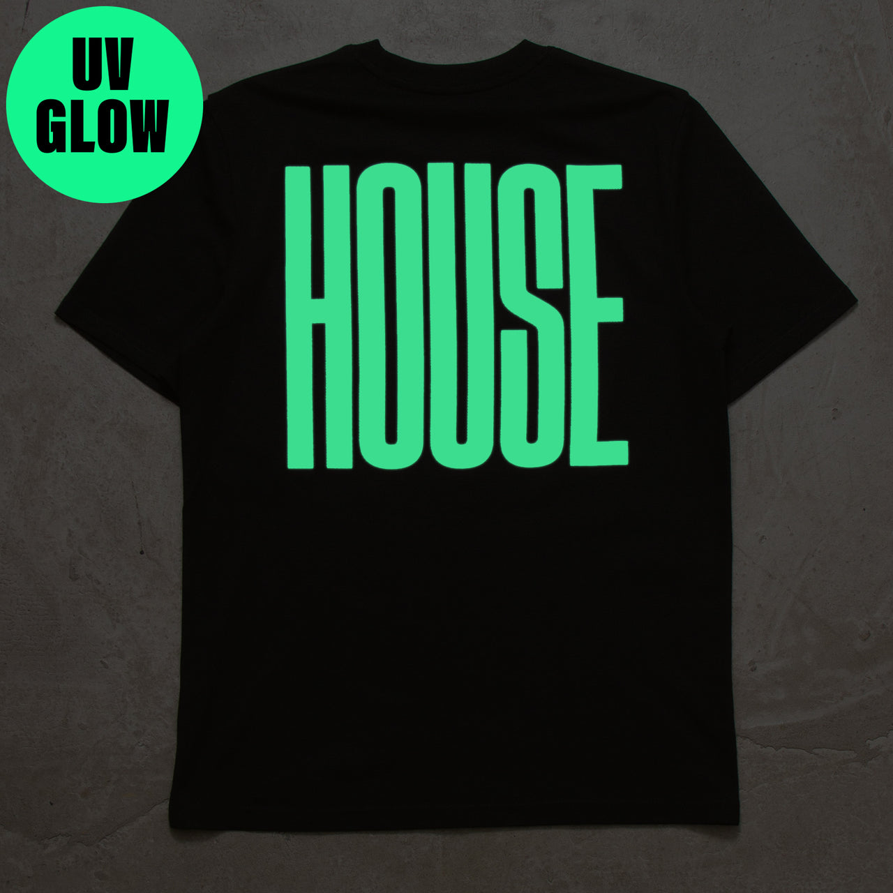UV Glow Higher House Back Print - Tshirt - Black