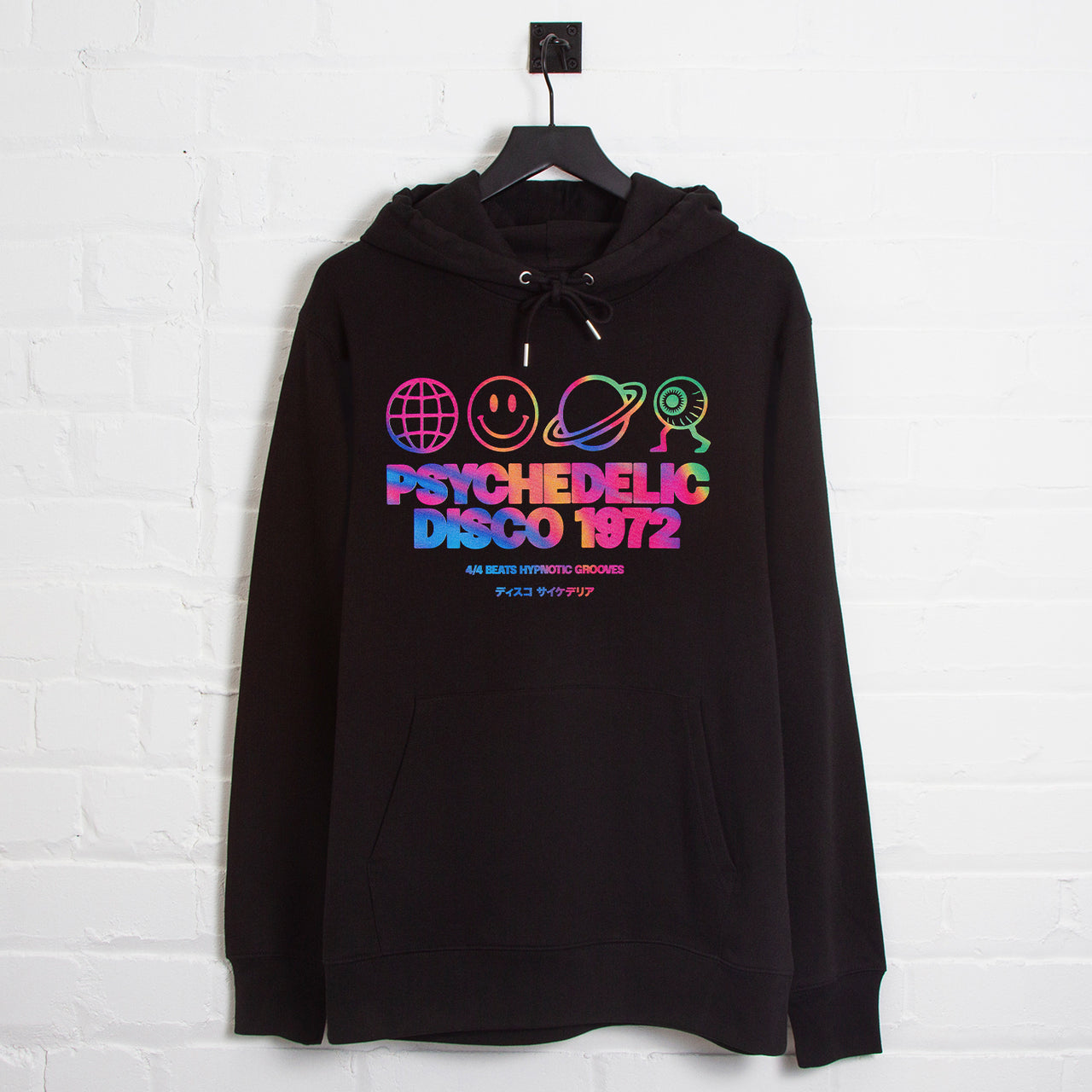 Mercury Elements Psychedelic Disco Front Print - Hood - Black