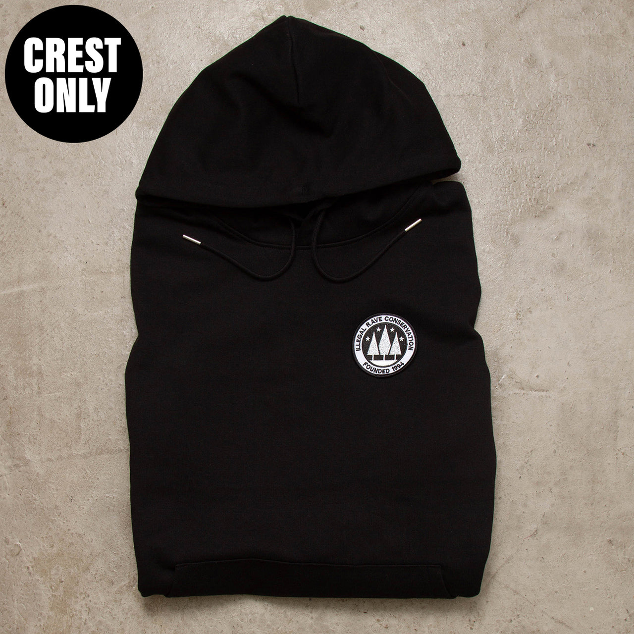 Illegal Rave Crest - Pullover Hoodie - Black