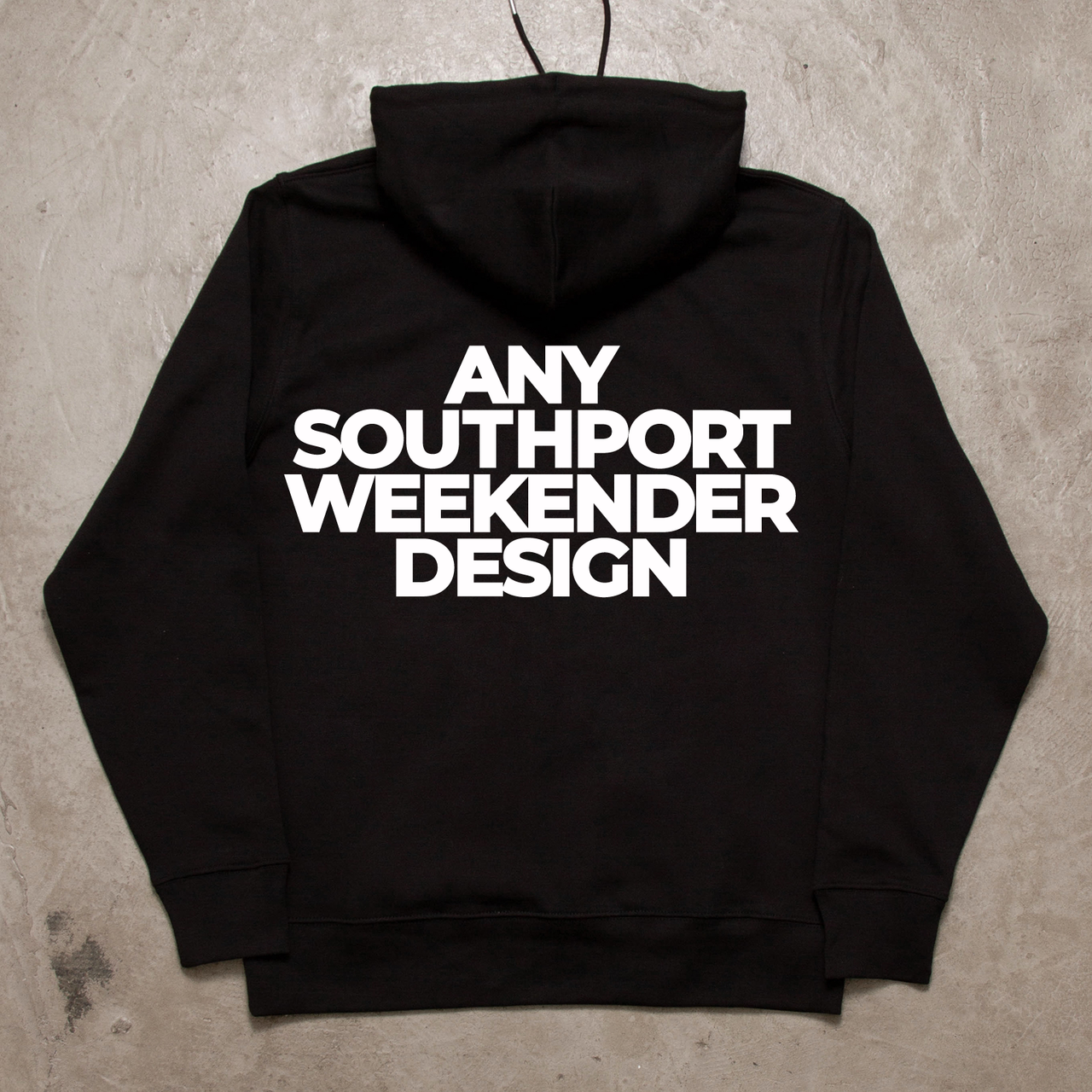 Any Southport Design Back Print - Hood - Black