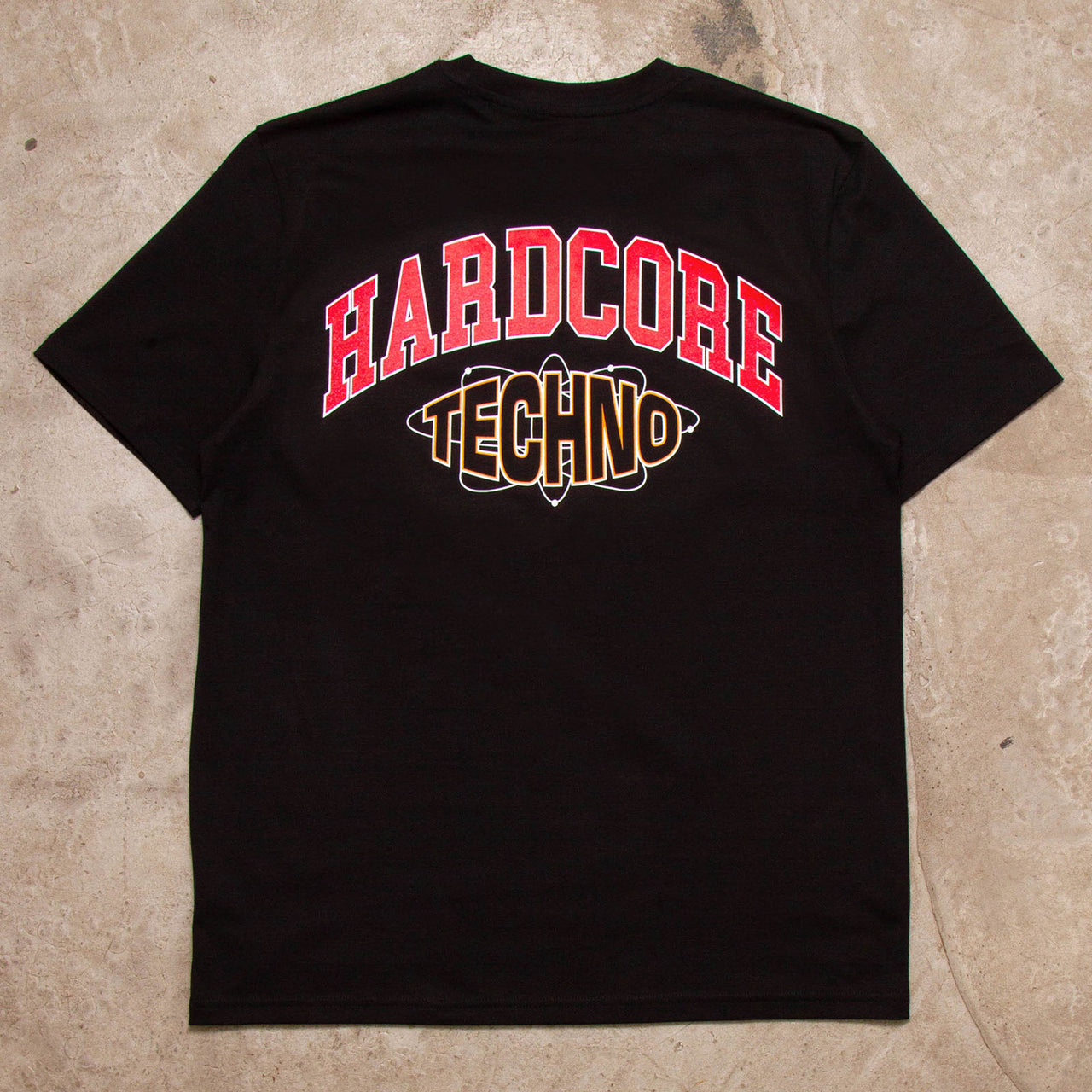 Varsity Techno Hardcore Back Print - Tshirt - Black