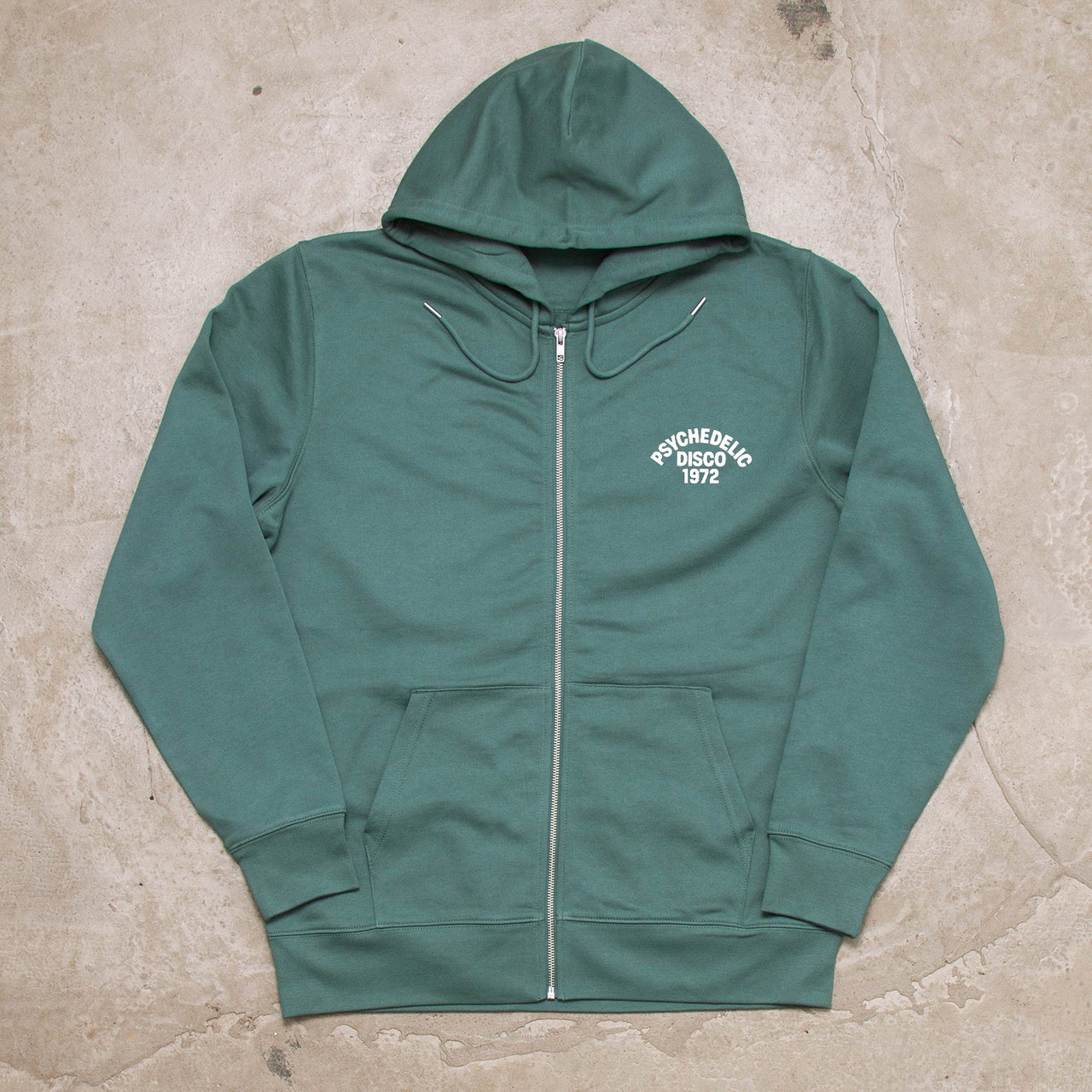 1972 Psychedelic Disco Crest - Zipped Hood - Green