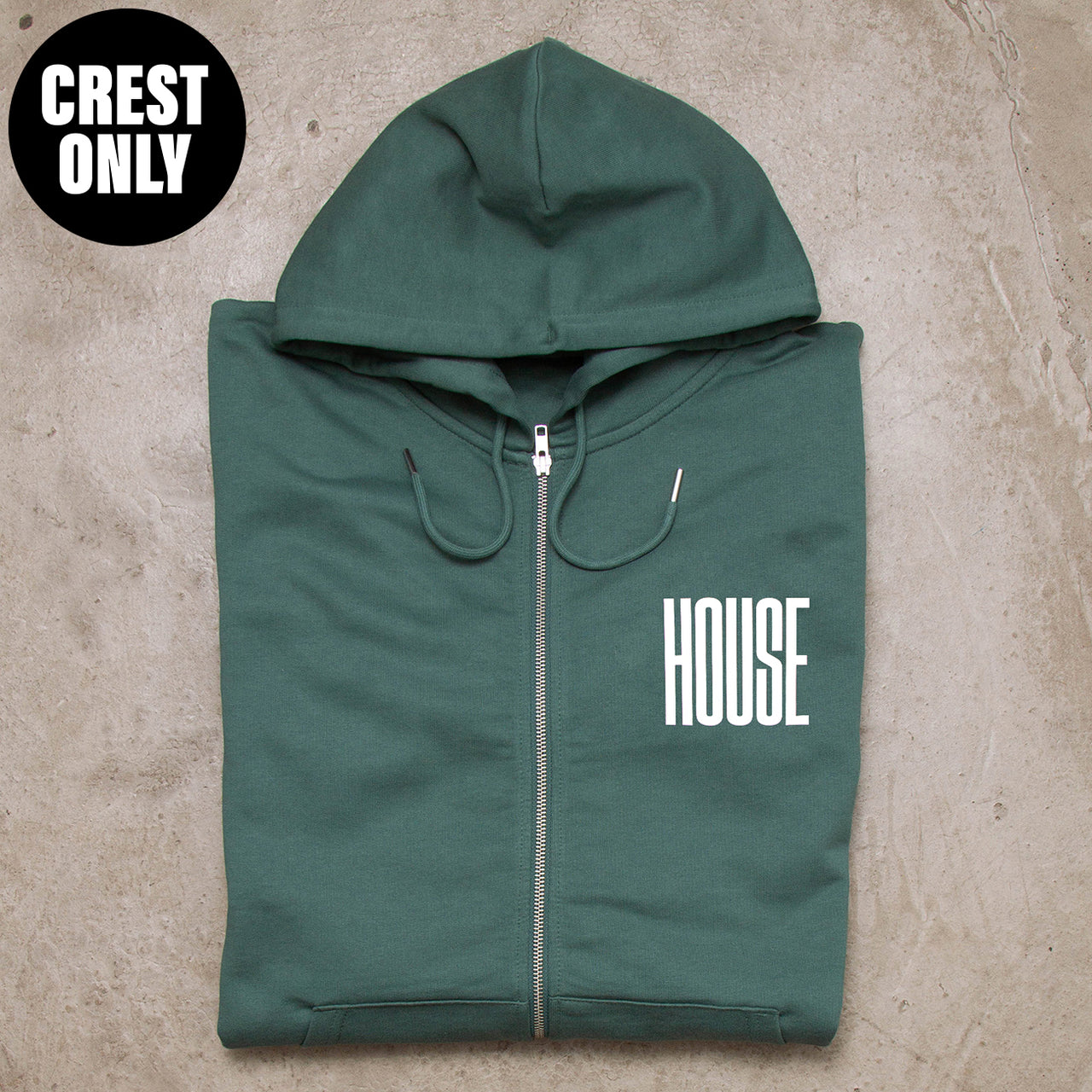 Crest Higher House - Zipped Hood - Green