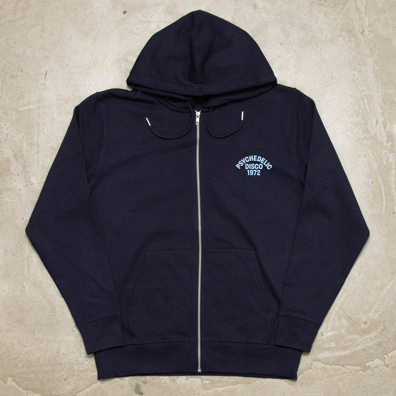 1972 Psychedelic Disco Crest - Zipped Hood - Navy
