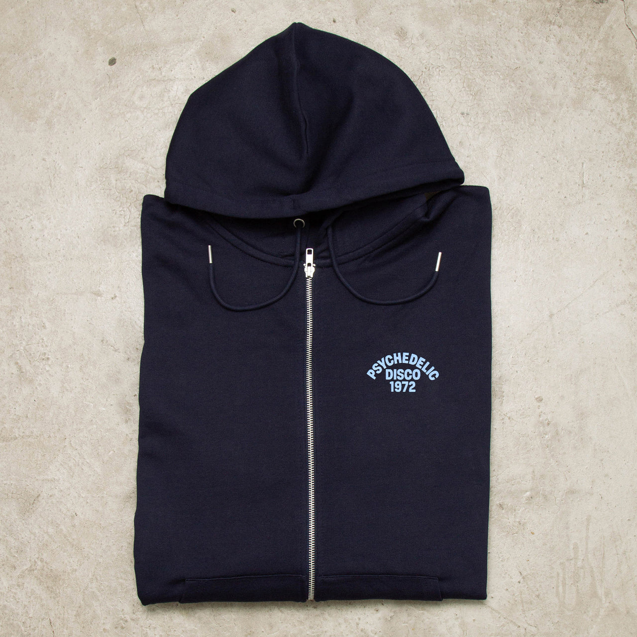 1972 Psychedelic Disco Crest - Zipped Hood - Navy