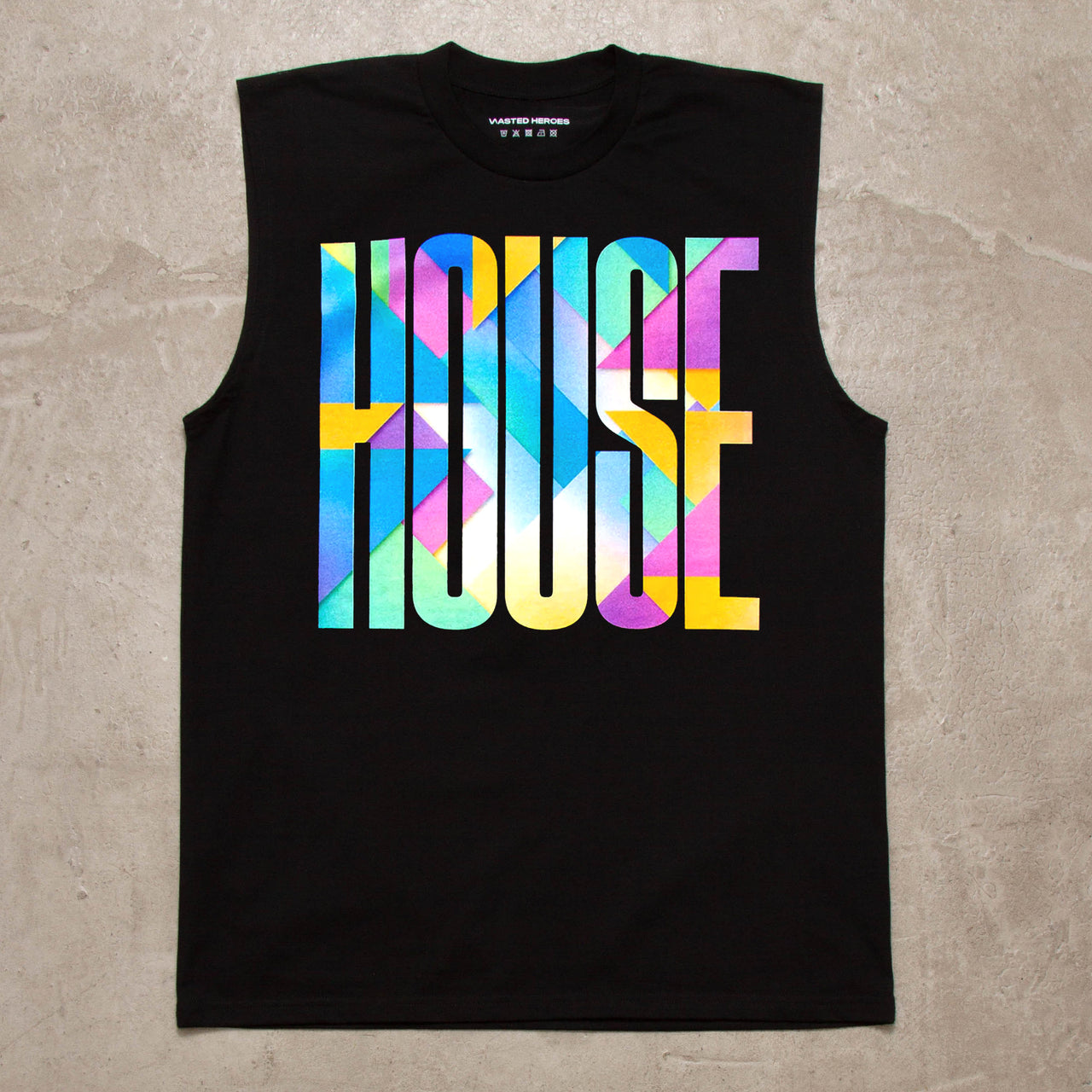 Solstice Higher House Front Print - Tank Tshirt - Black