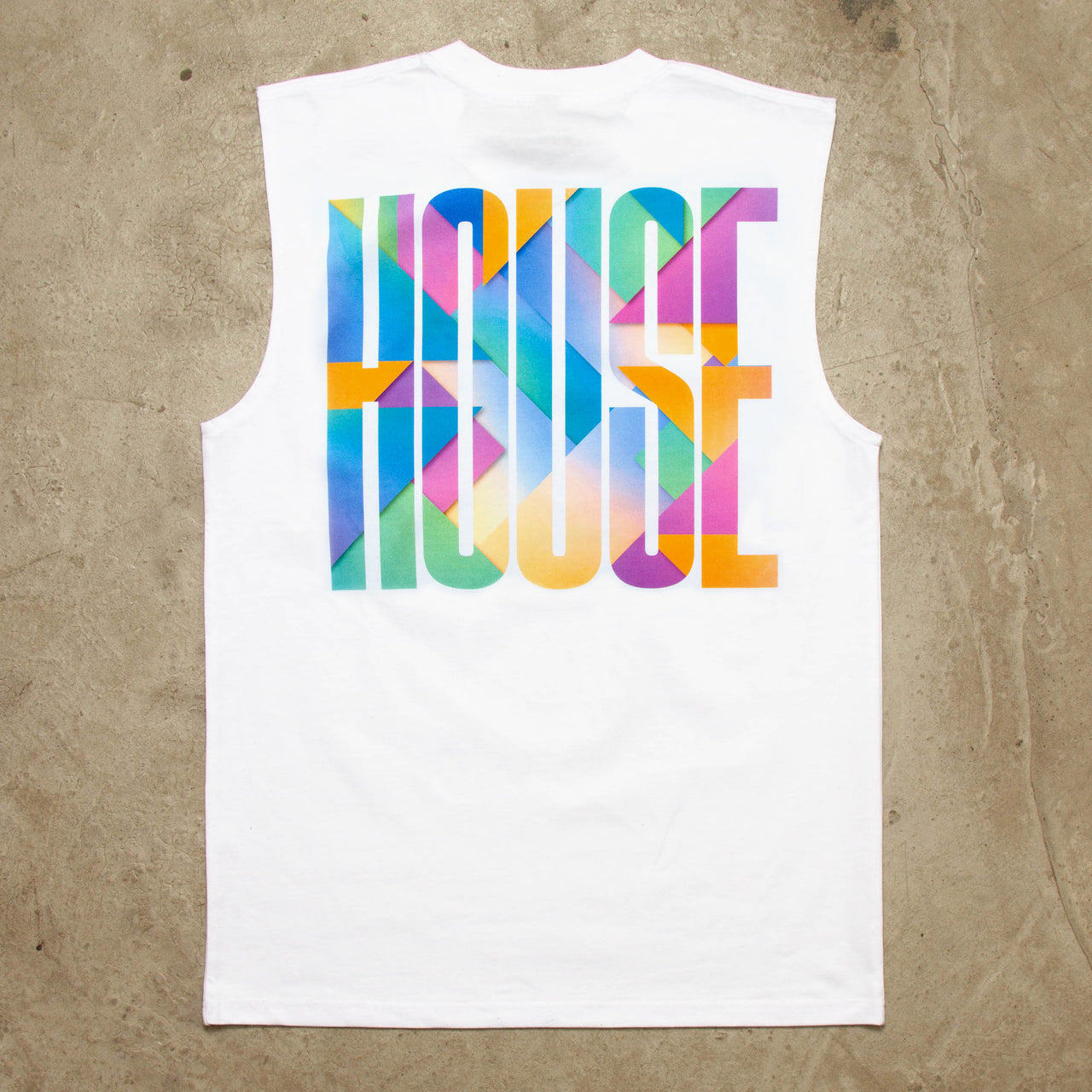 Solstice Higher House Back Print - Tank Tshirt - White