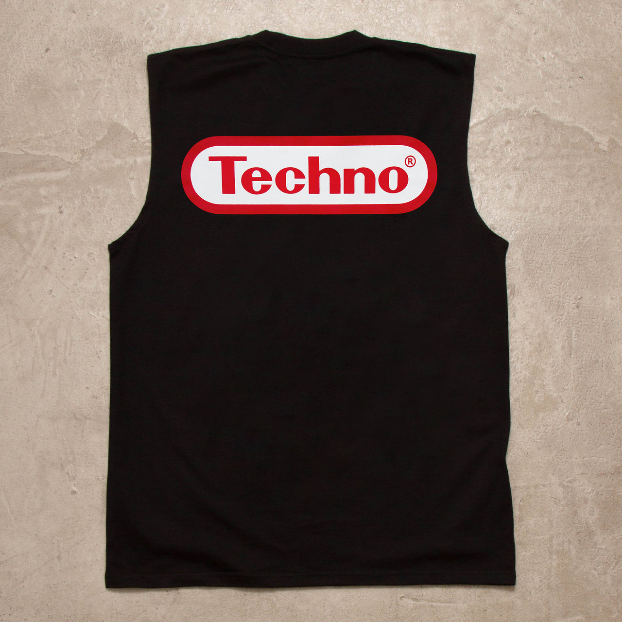 Super Techno Back Print - Tank Tshirt - Black