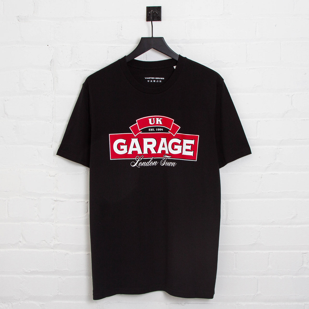 UK Garage Front Print - Tshirt - Black