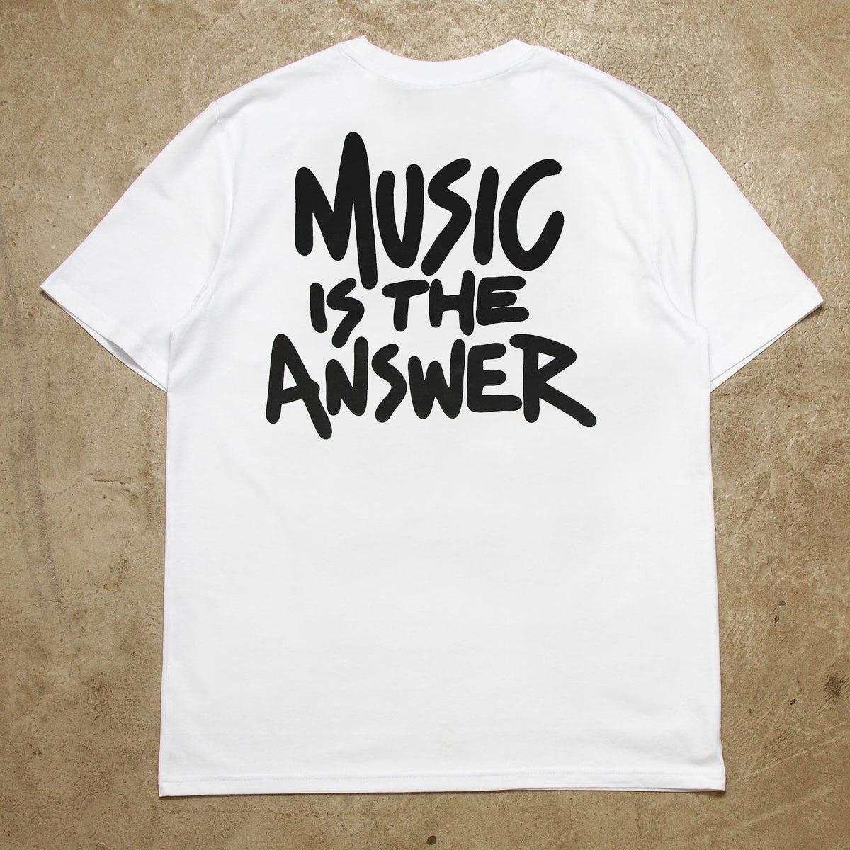 Hand Music Answer Back Print - Tshirt - White