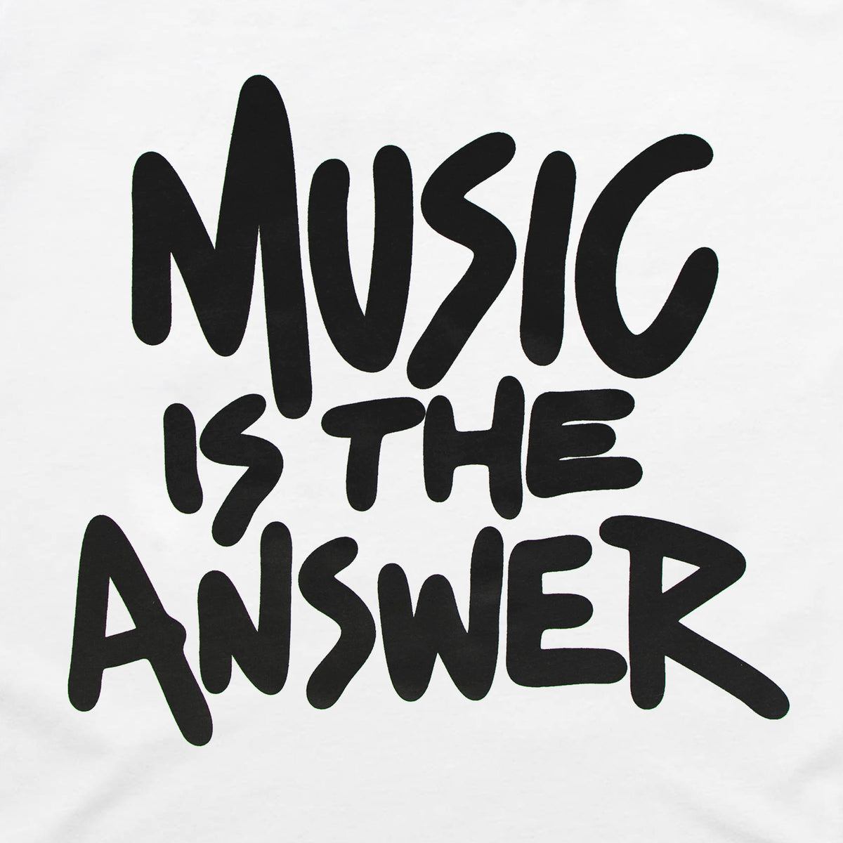 Hand Music Answer Back Print - Tshirt - White
