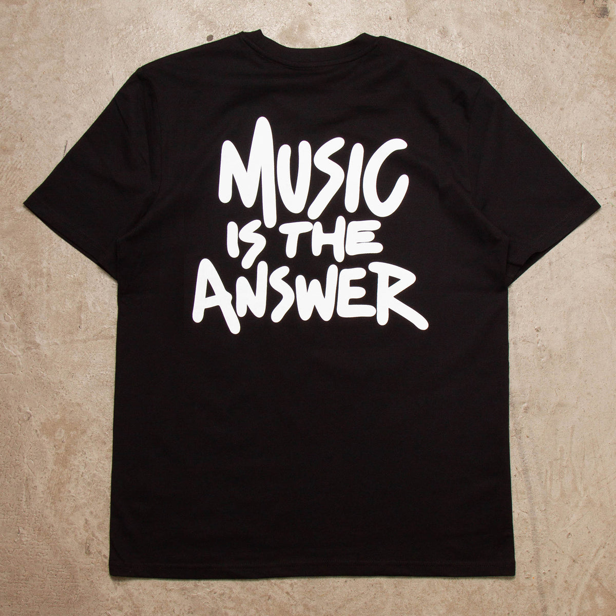 Hand Music Answer Back Print - Tshirt - Black