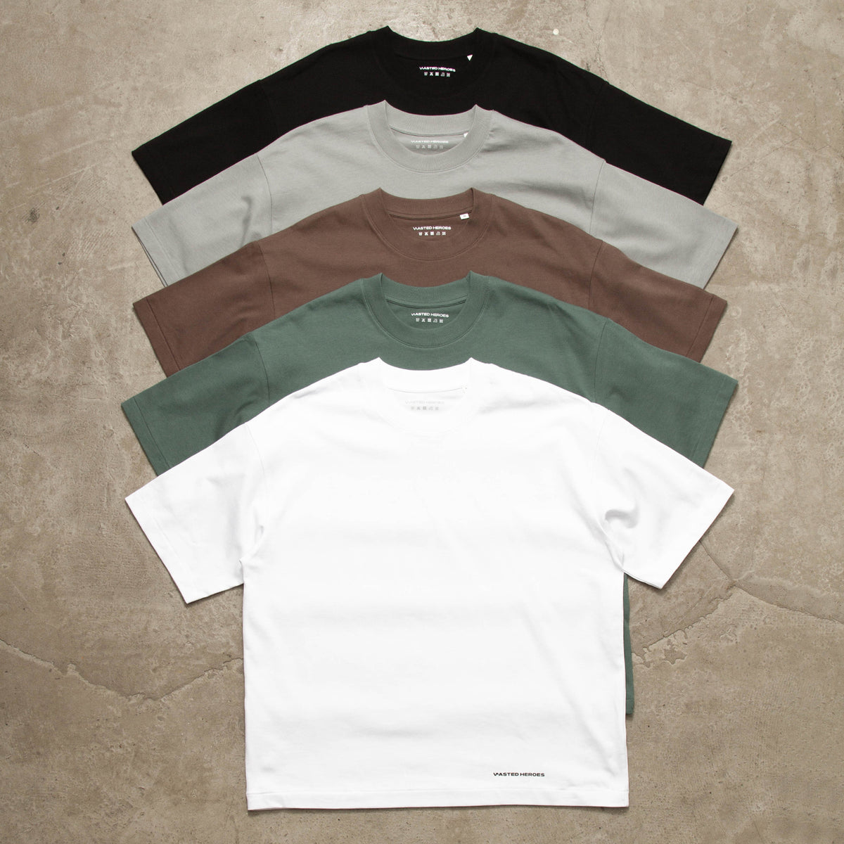 Logo - Boxed oversized Tshirt - Black/White/Mocha/Grey/Green