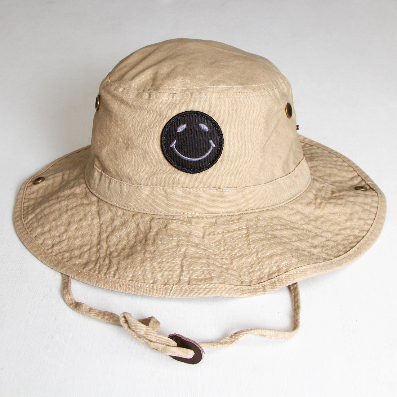 BB Smiley - Draw String Bucket Hat - Sand