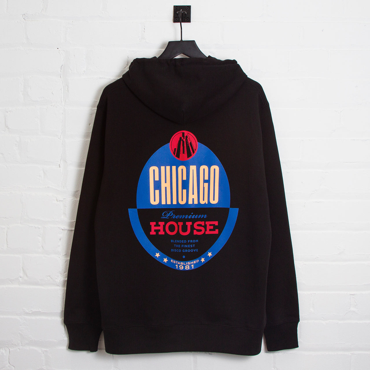 Chicago House Back Print - Hood - Black