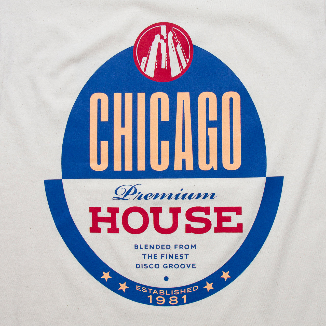 Chicago House Back Print - Tshirt - Natural