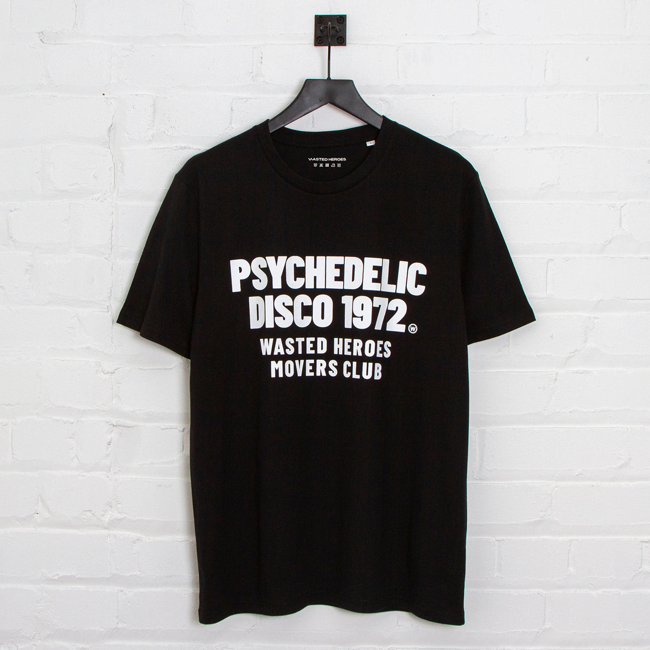 Psychedelic Disco 1972 Movers Club Front Print - Tshirt - Black