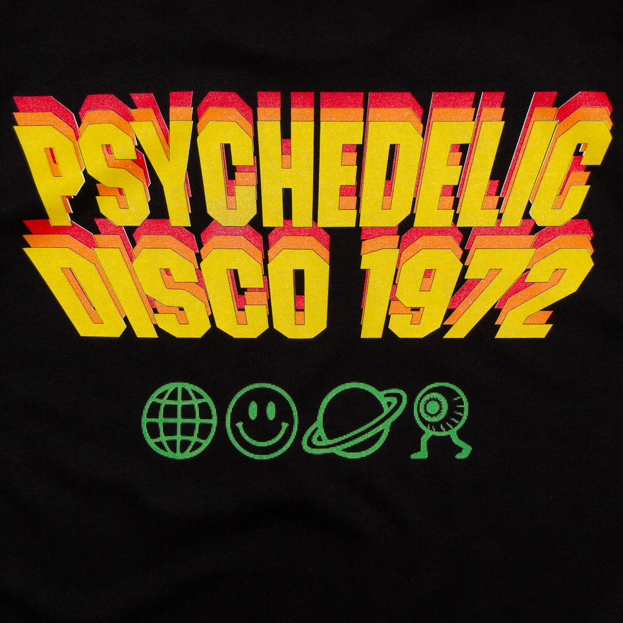Invader Psychedelic Disco 1972 Back Print - Tshirt - Black