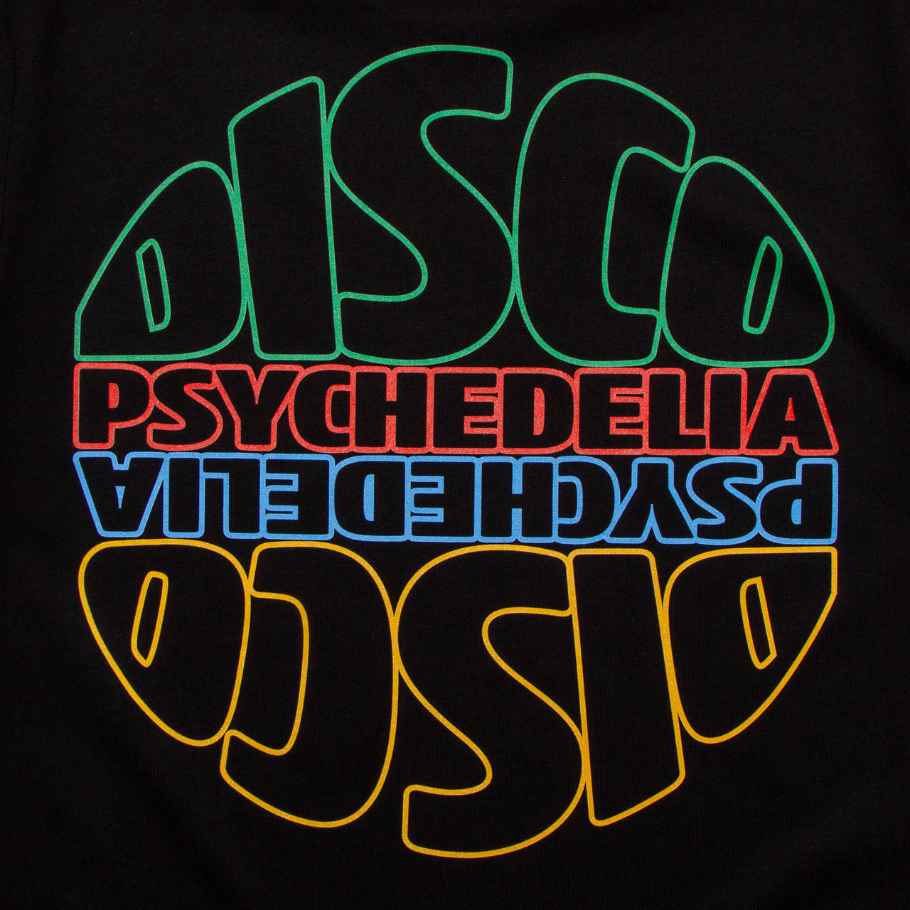 Coloration Revolve Disco Psychedelia Front Print - Tshirt - Black
