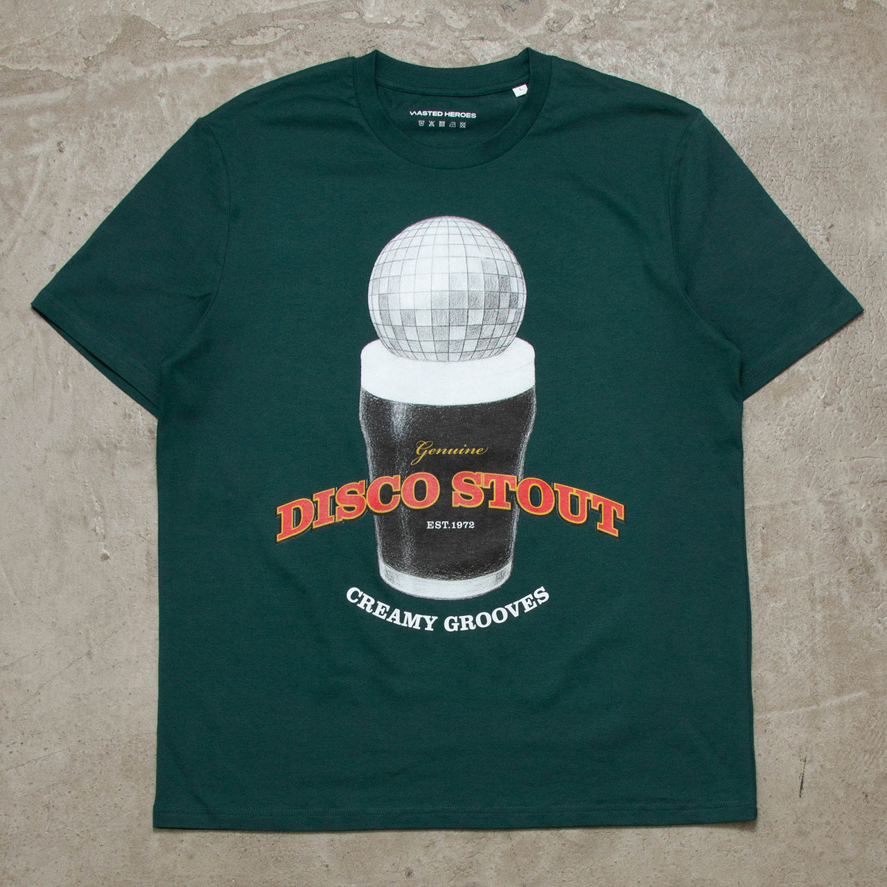 Creamy Disco Stout Front Print - Tshirt - Green