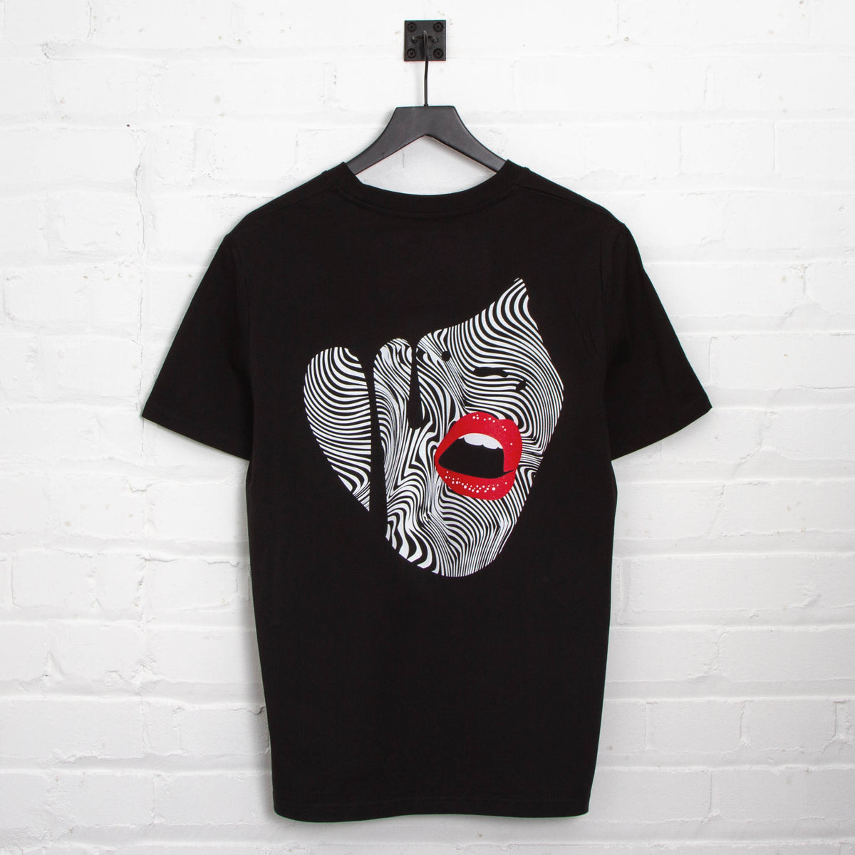 White T-Shirt from Wasted Heroes featuring the Droplet Face Back Print design — underground club culture inspired streetwear, hand-printed in Liverpool.