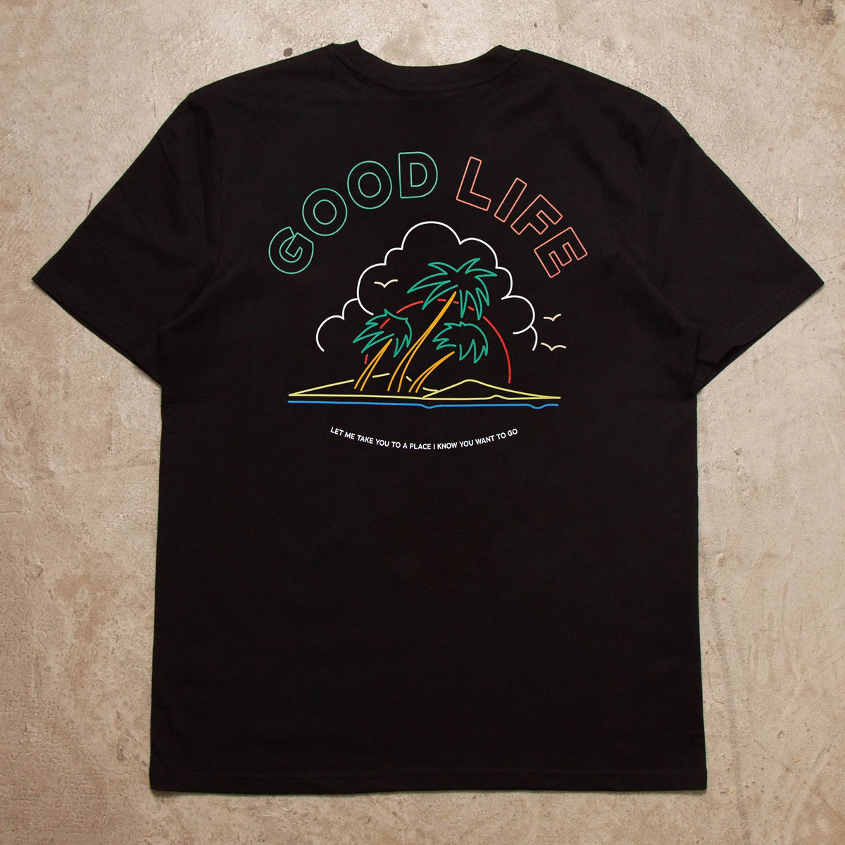 Neon Good Life Back Print - Tshirt - Black