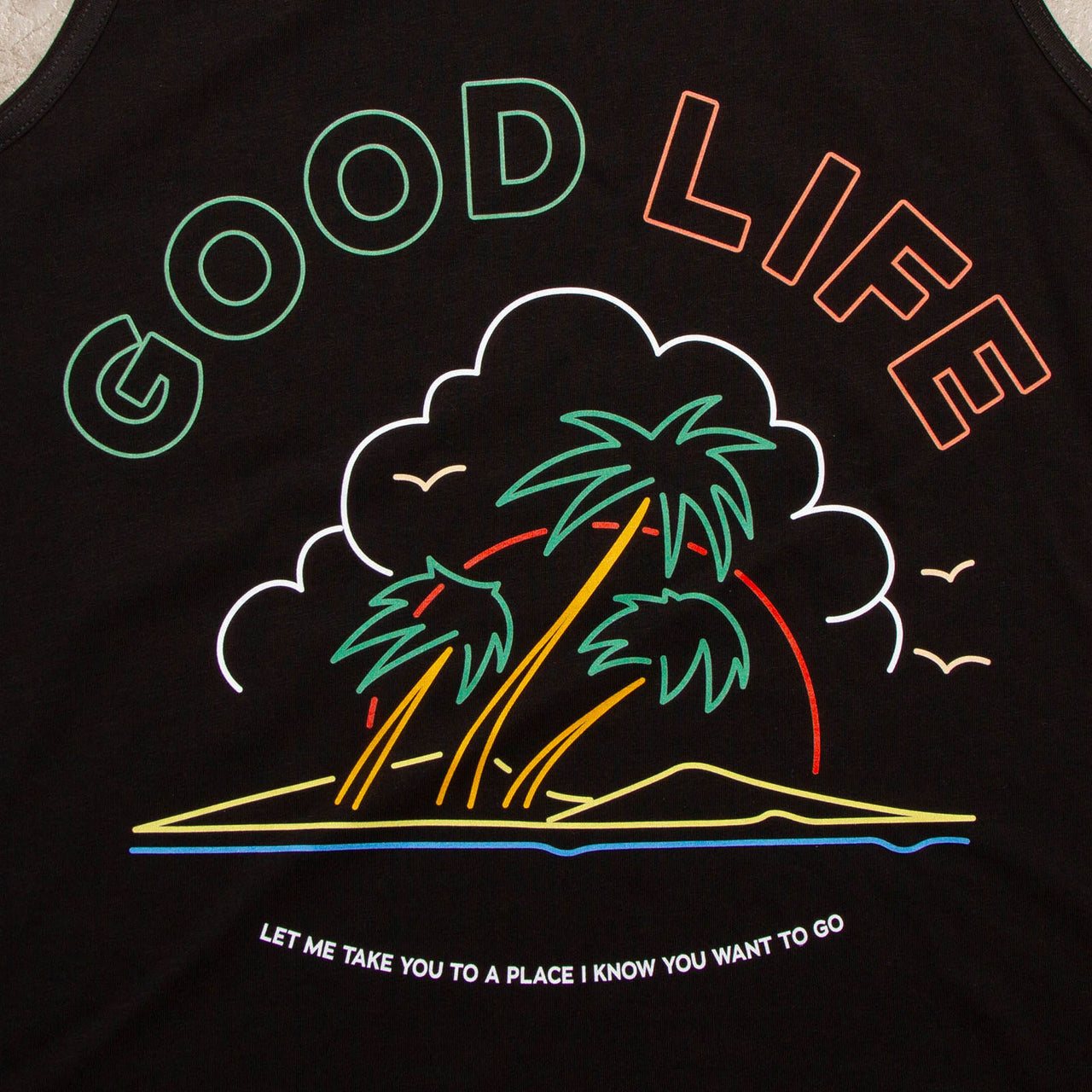 Neon Good Life Back Print - Vest - Black