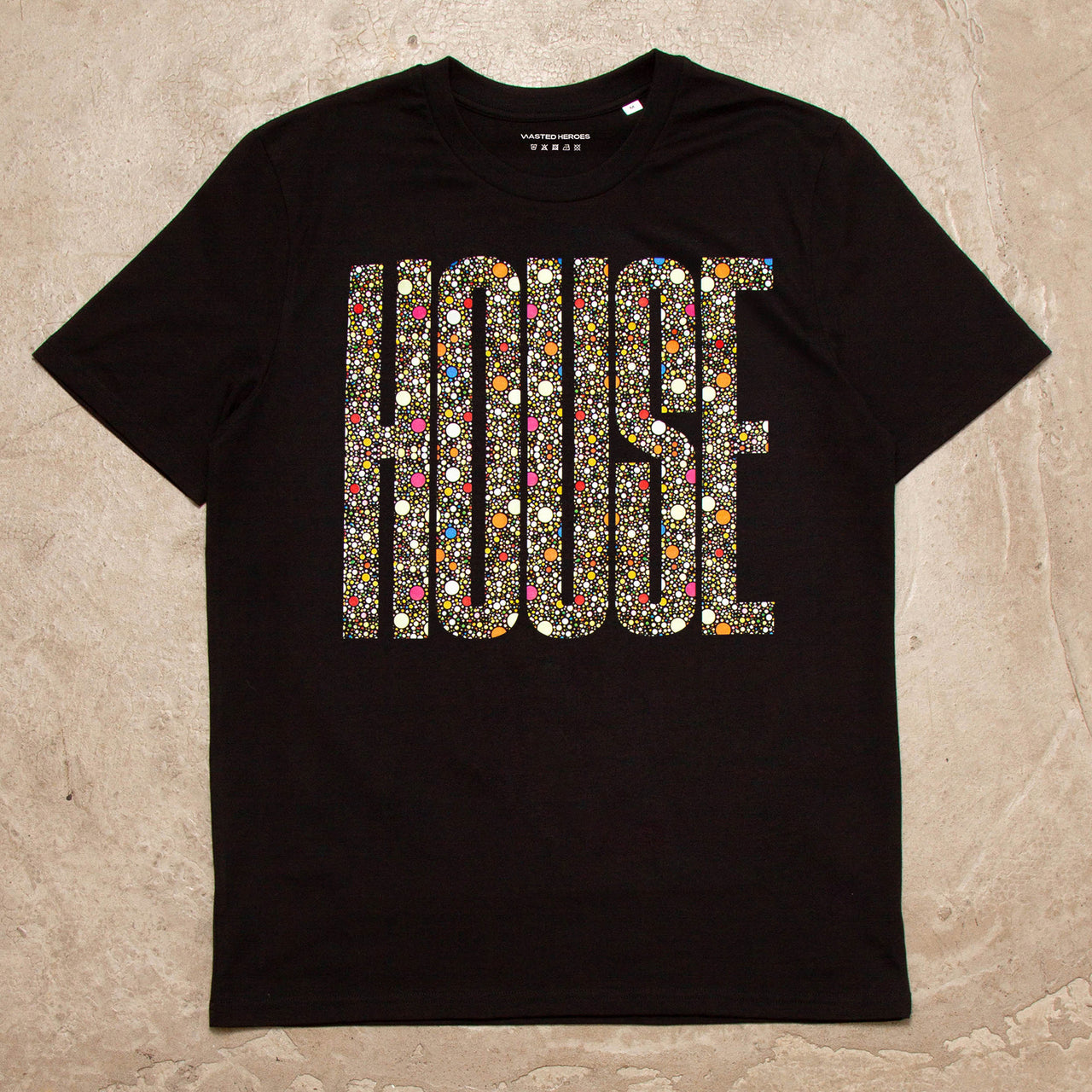 Dots Higher House Front Print - Tshirt - Black