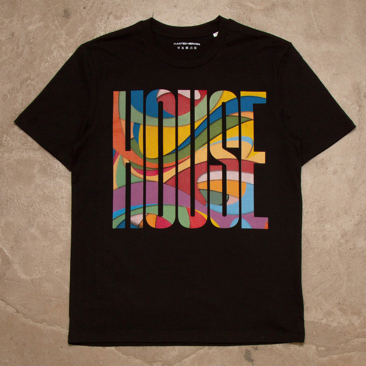 Melt Higher House Front Print - Tshirt - Black