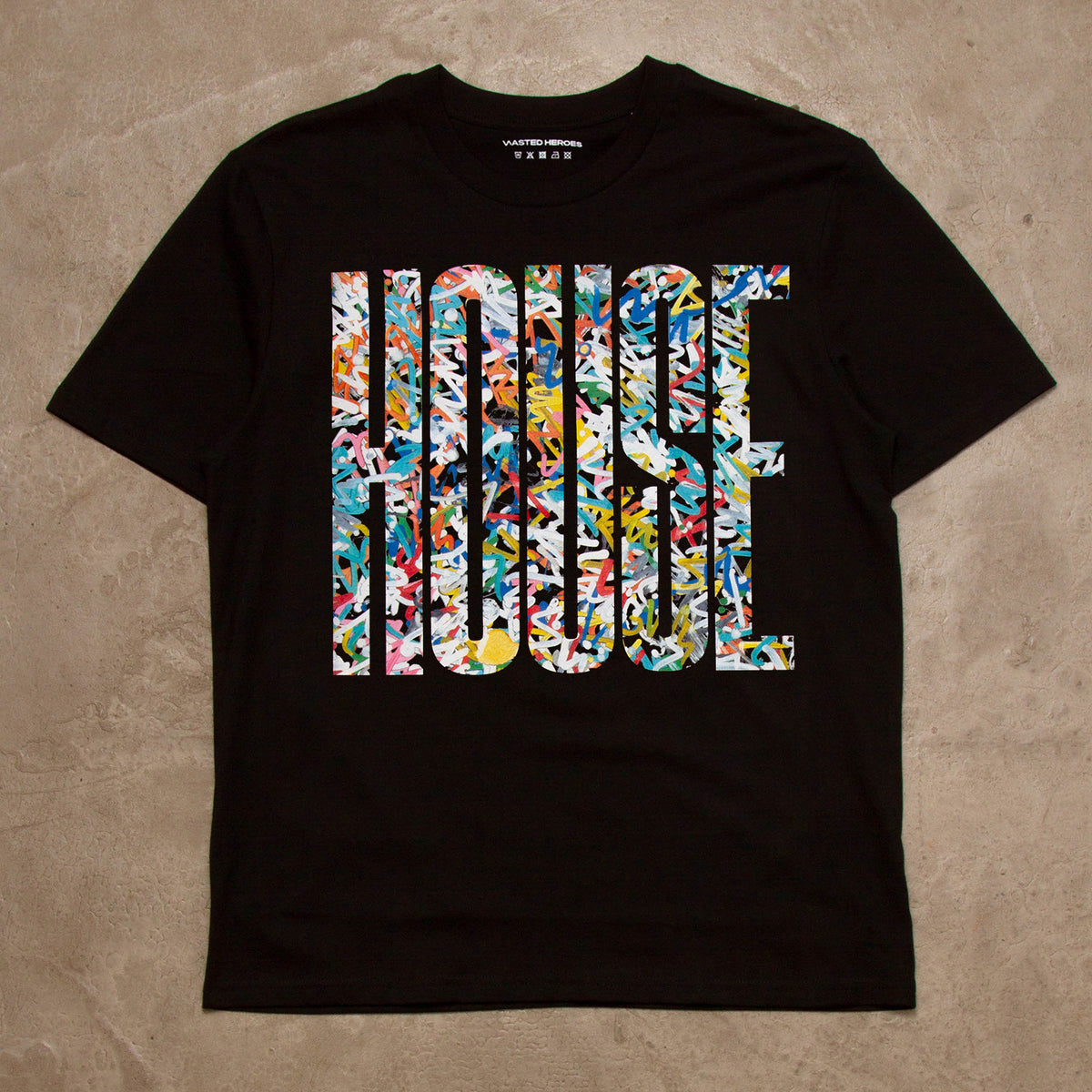 Marker Higher House Front Print - Tshirt - Black