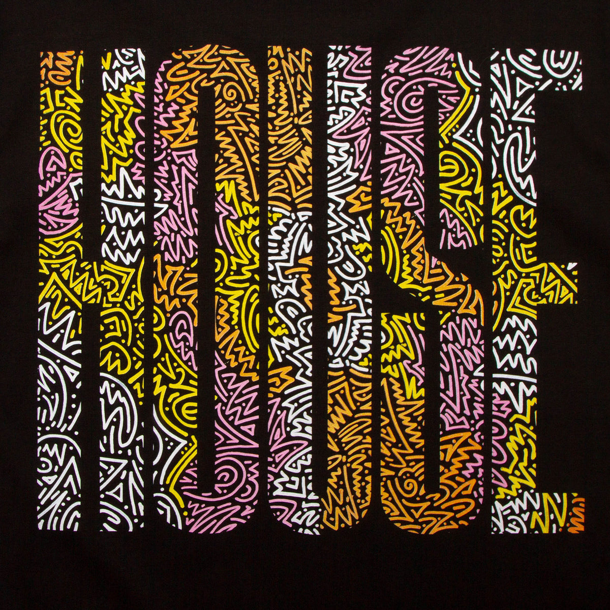 Doodle Higher House Back Print - Tshirt - Black