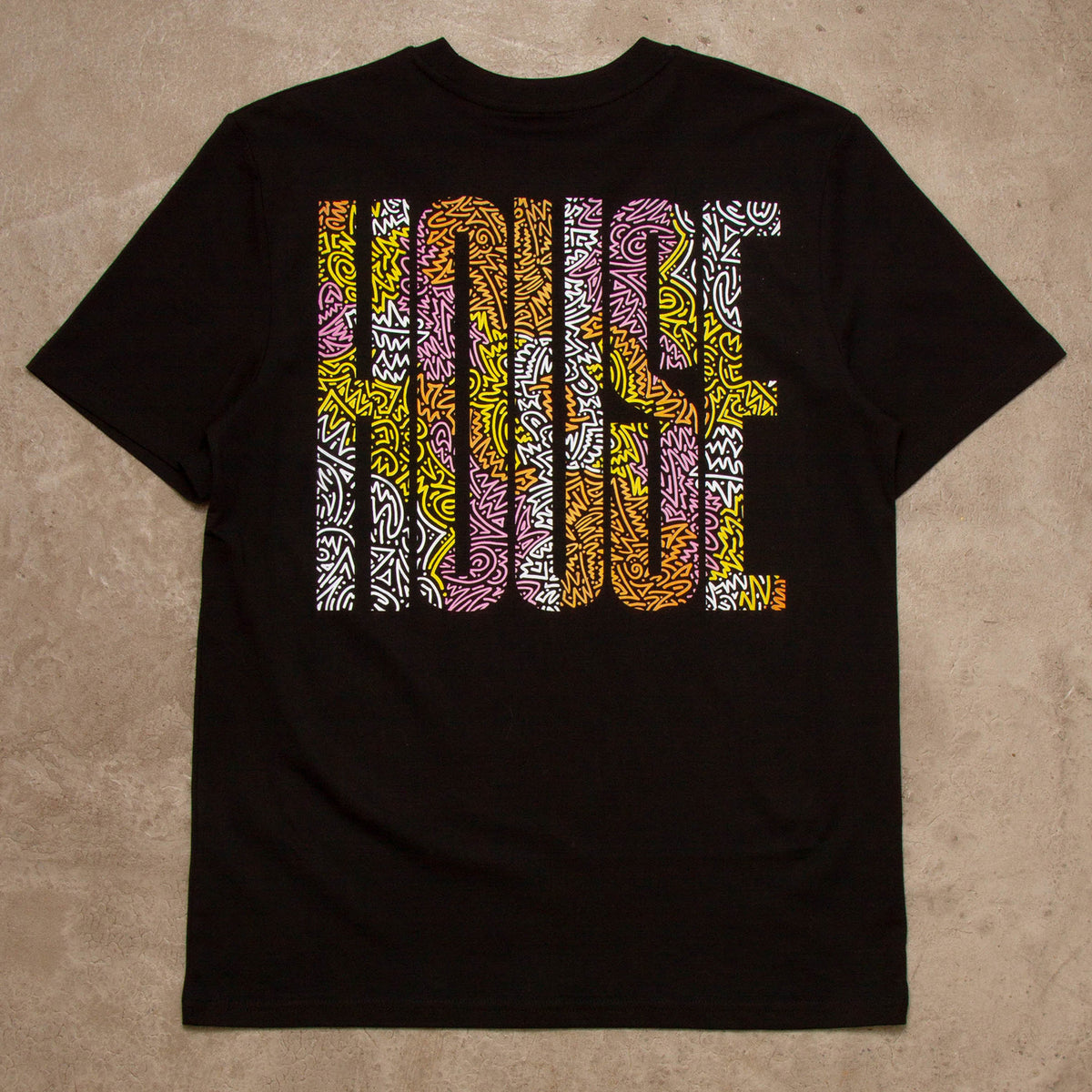 Doodle Higher House Back Print - Tshirt - Black