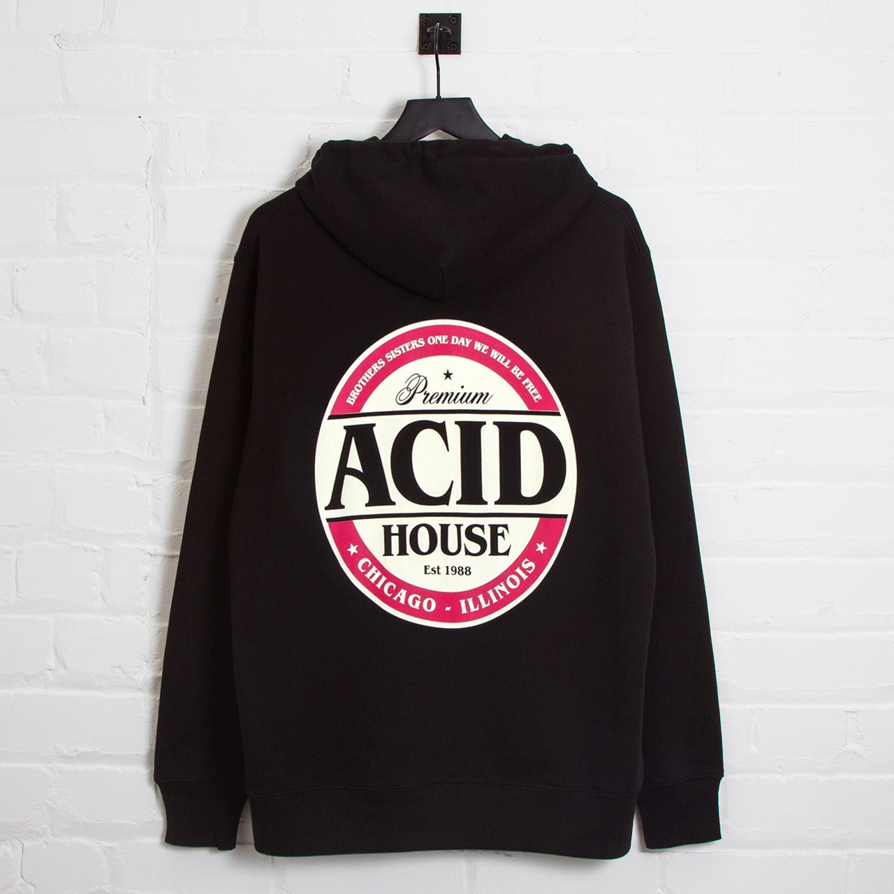 Acid House Premium Back Print - Hood - Black