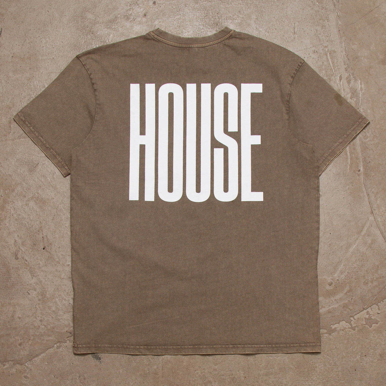 Higher House Back Print - Oversized Tshirt - Sand Acid Wash
