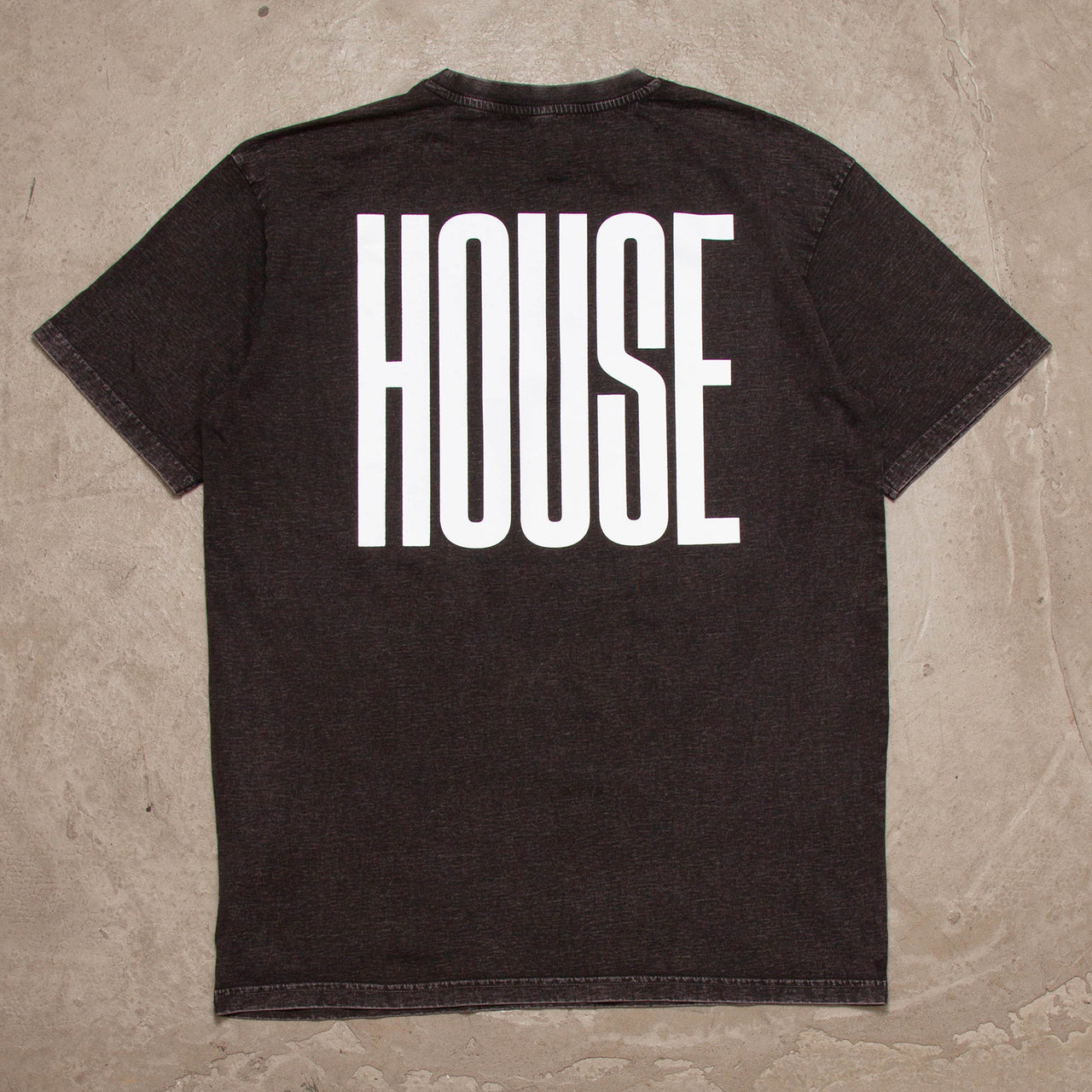 Higher House Back Print - Oversized Tshirt - Black Acid Wash