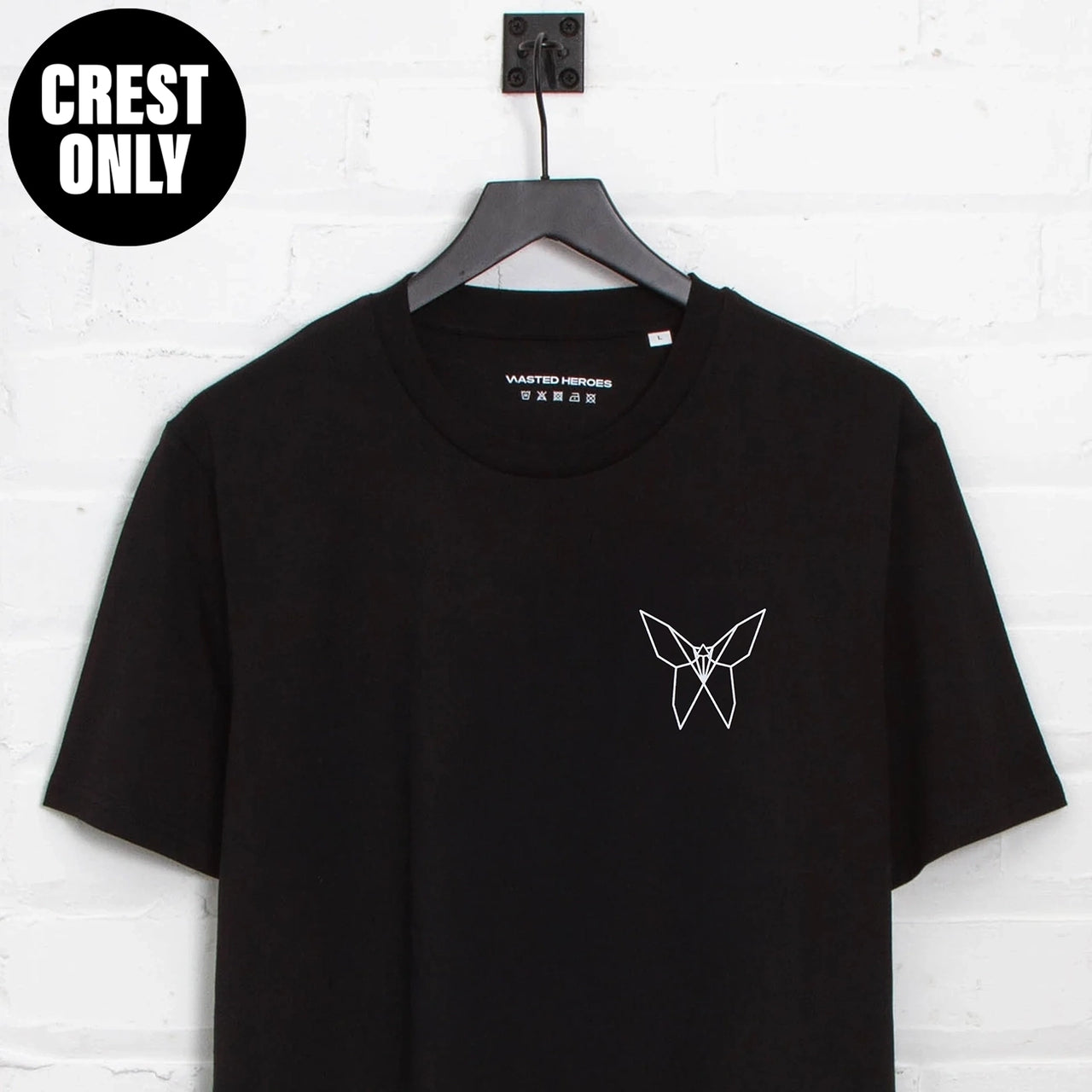 Crest origami Butterfly - Tshirt - Black