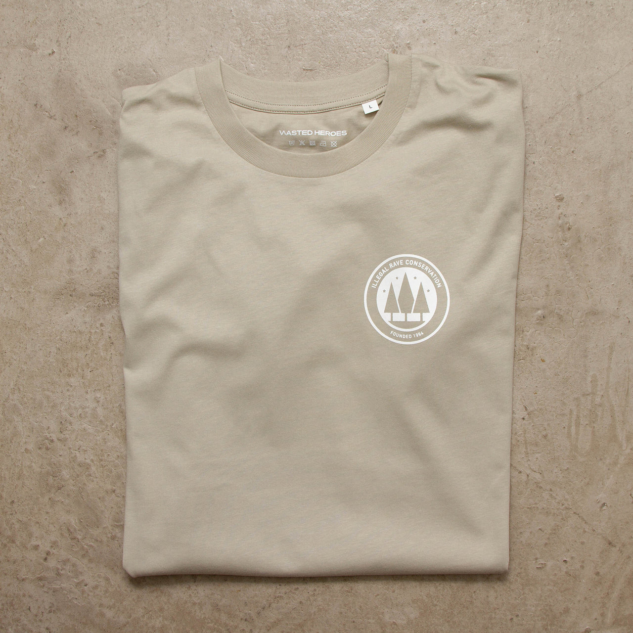 Crest Illegal Rave Conservation - Tshirt - Stone