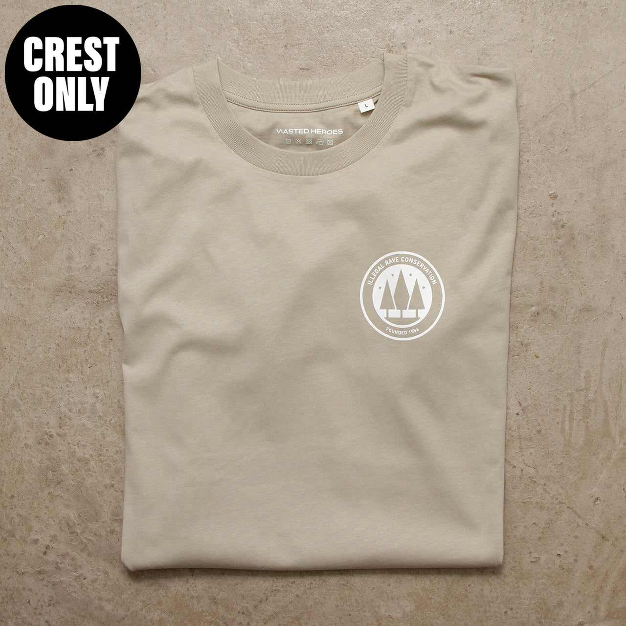 Crest Illegal Rave Conservation - Tshirt - Stone