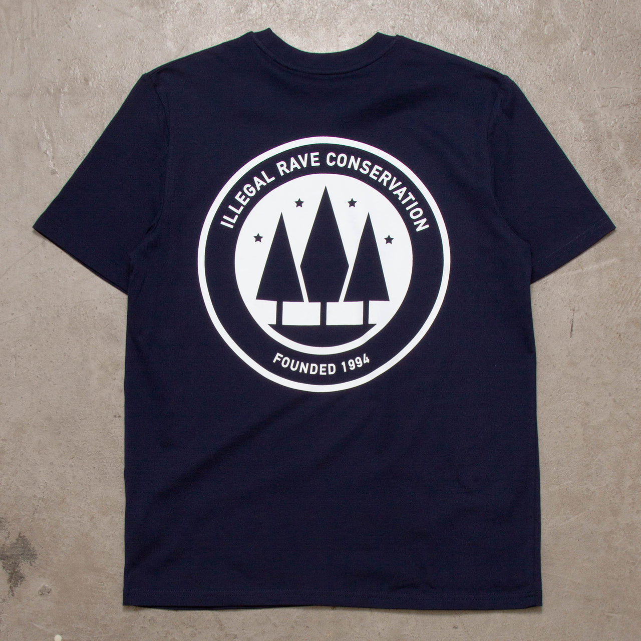Illegal Rave Conservation Back Print - Tshirt - Navy