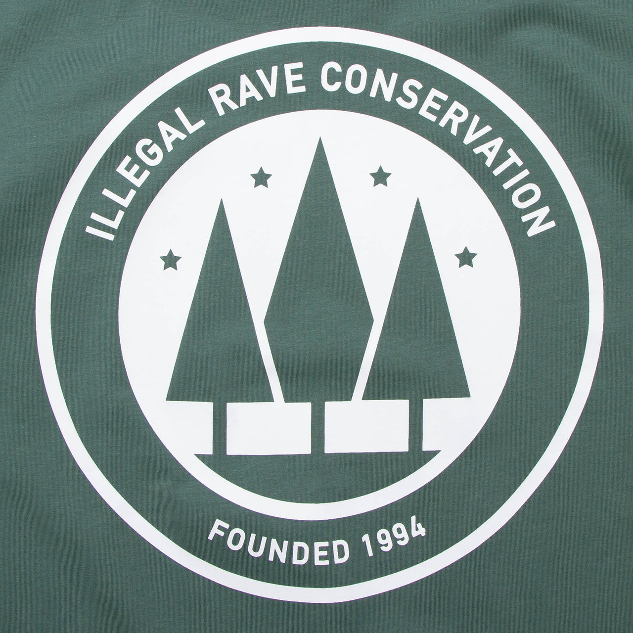 Illegal Rave Conservation Front Print - Tshirt - Green