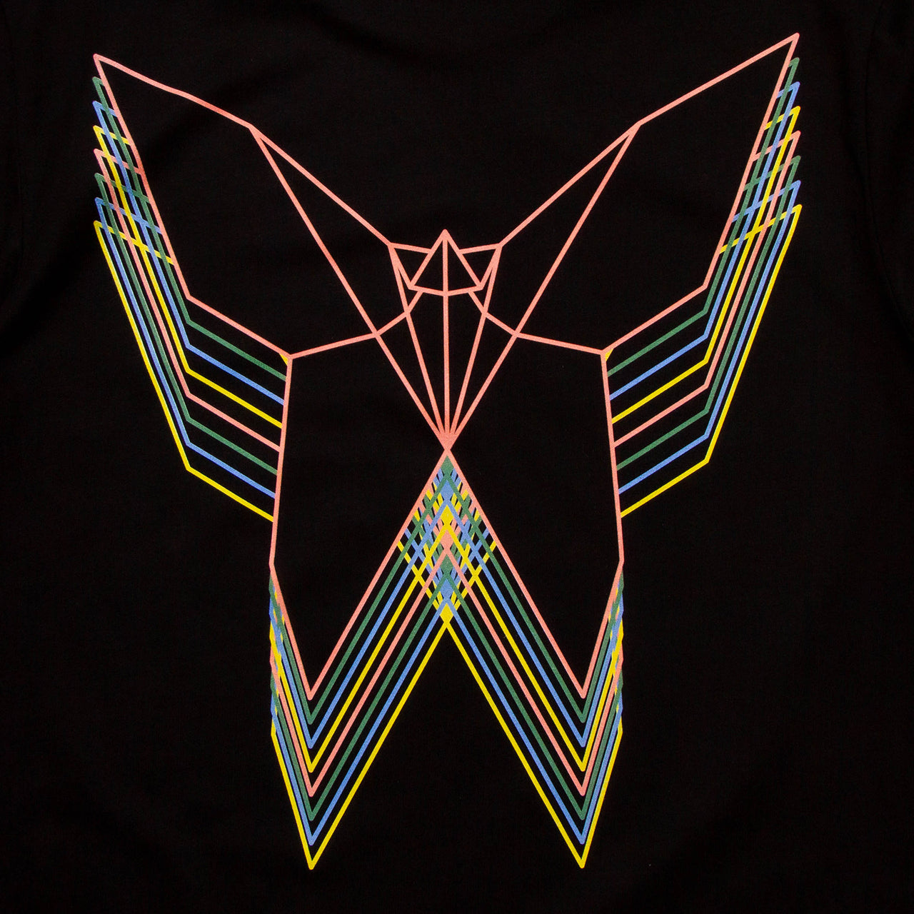 Crest Trails Origami Butterfly Back Print - Tshirt - Black