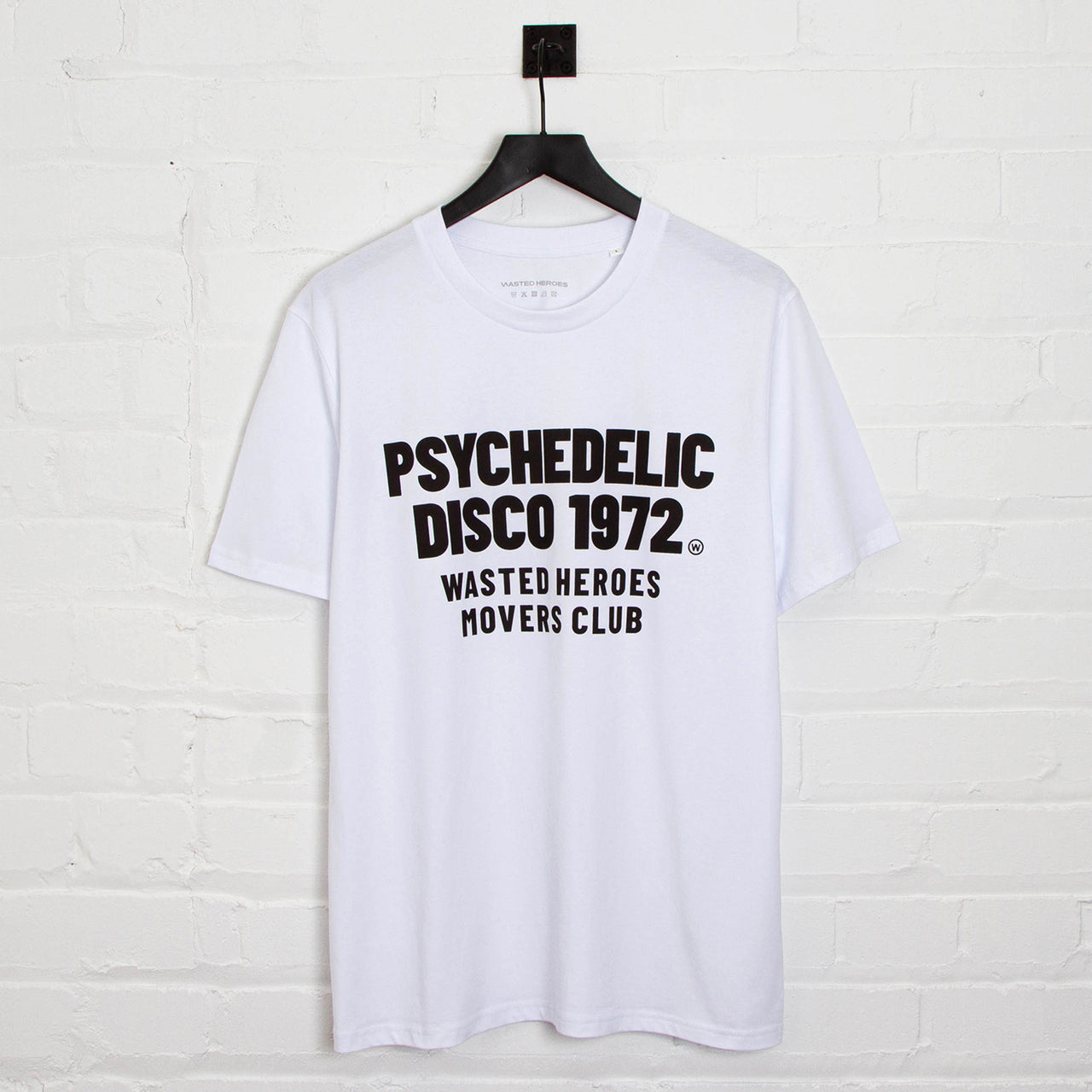 Psychedelic Disco 1972 Movers Club Front Print - Tshirt - White