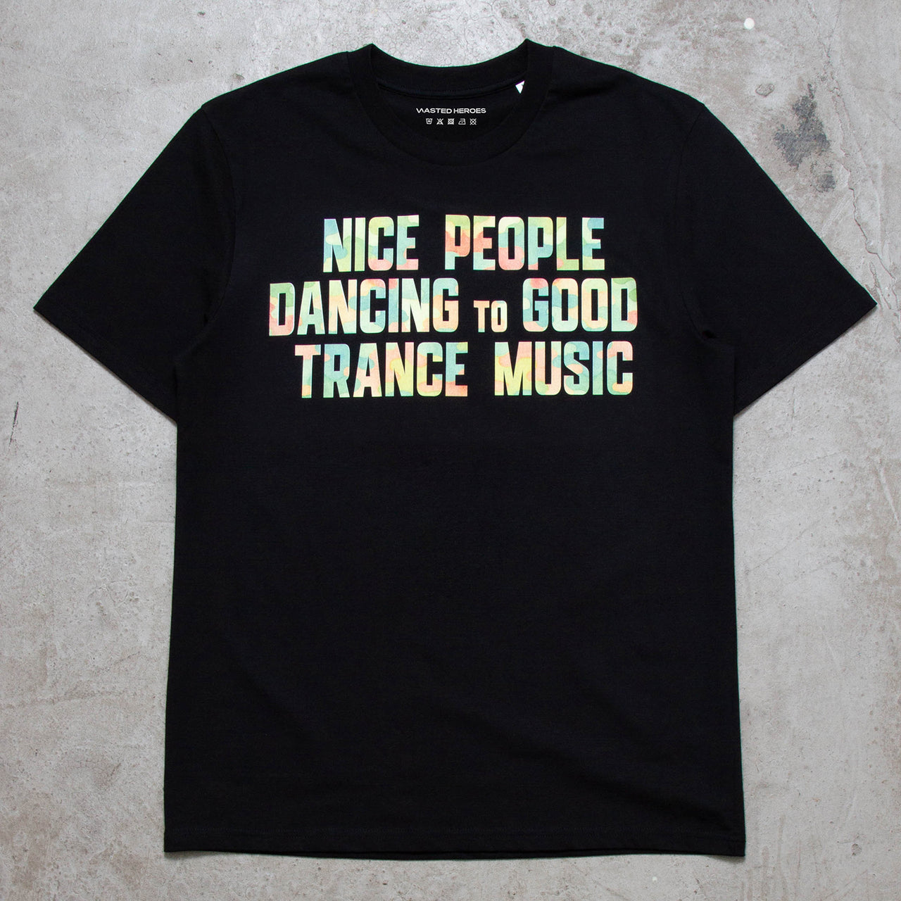 Peoples Trance Pastel Camo Front Print - Tshirt - Black