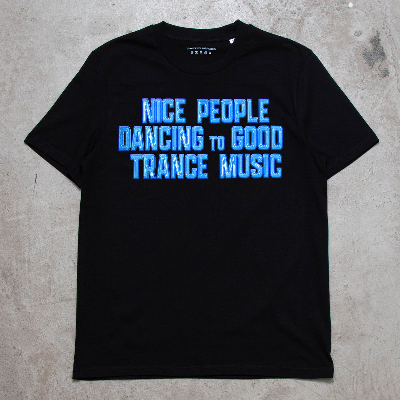Peoples Trance Chrome Blue Front Print - Tshirt - Black