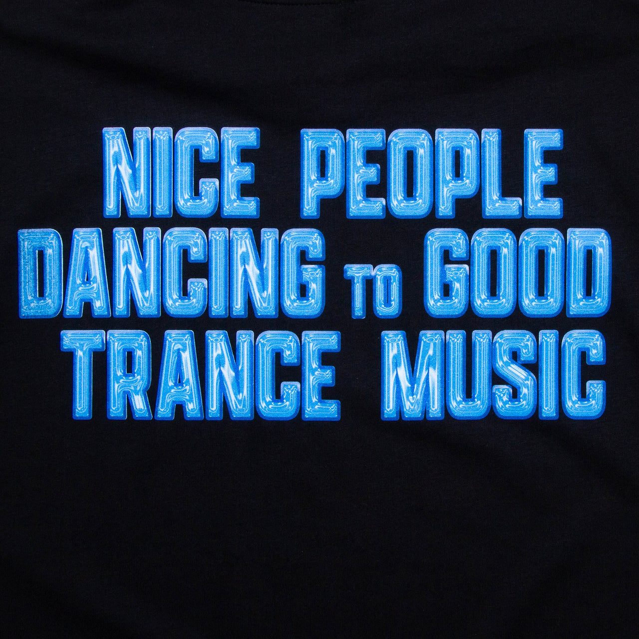 Peoples Trance Chrome Blue Front Print - Tshirt - Black