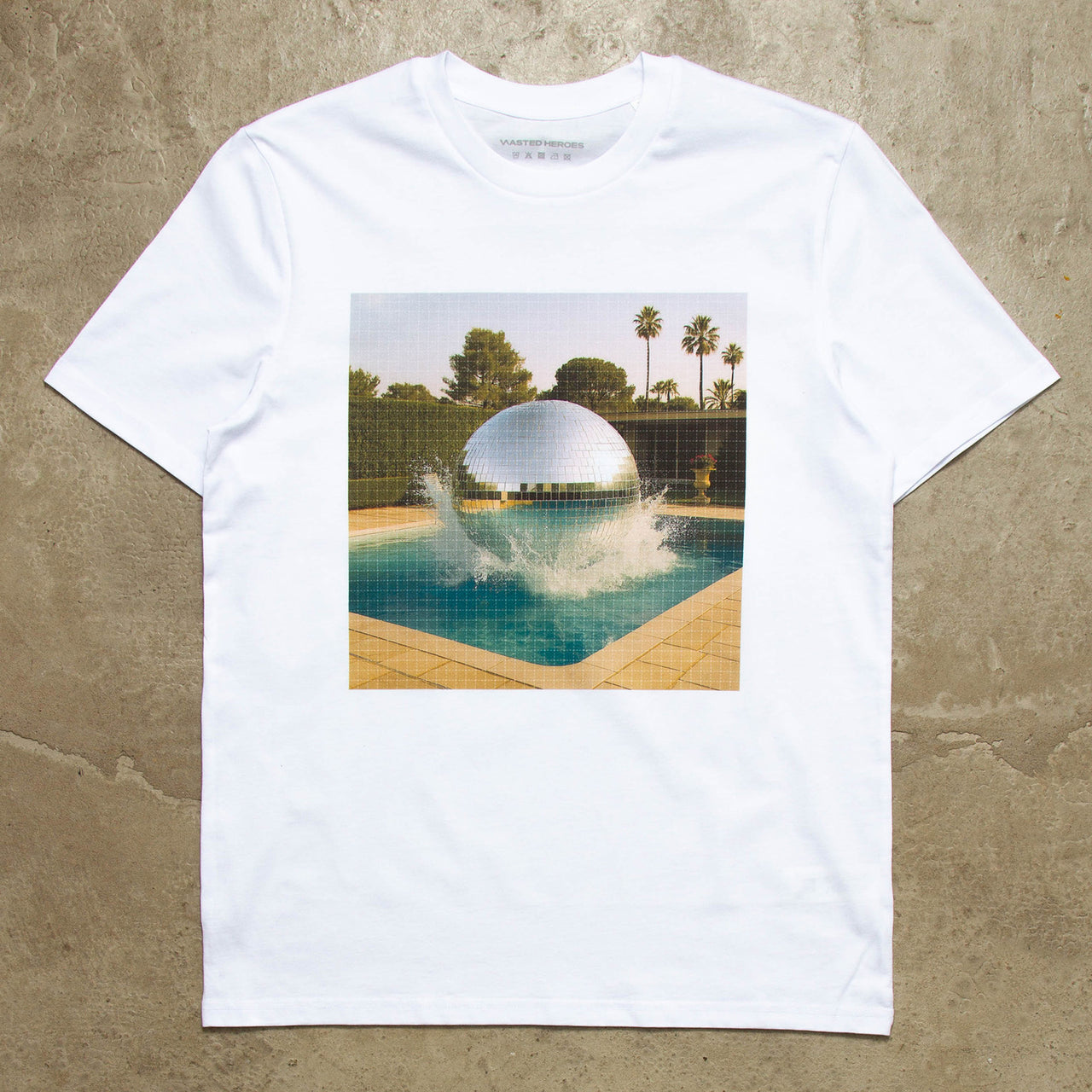 Disco Poolside Trip Front Print - Tshirt - White