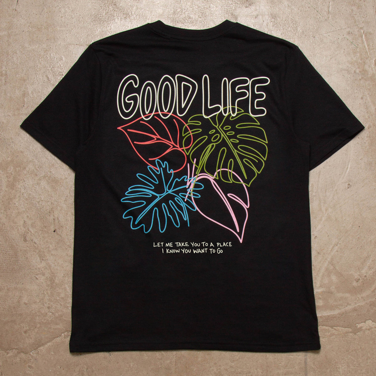 Palm Good Life Back Print - Tshirt - Black